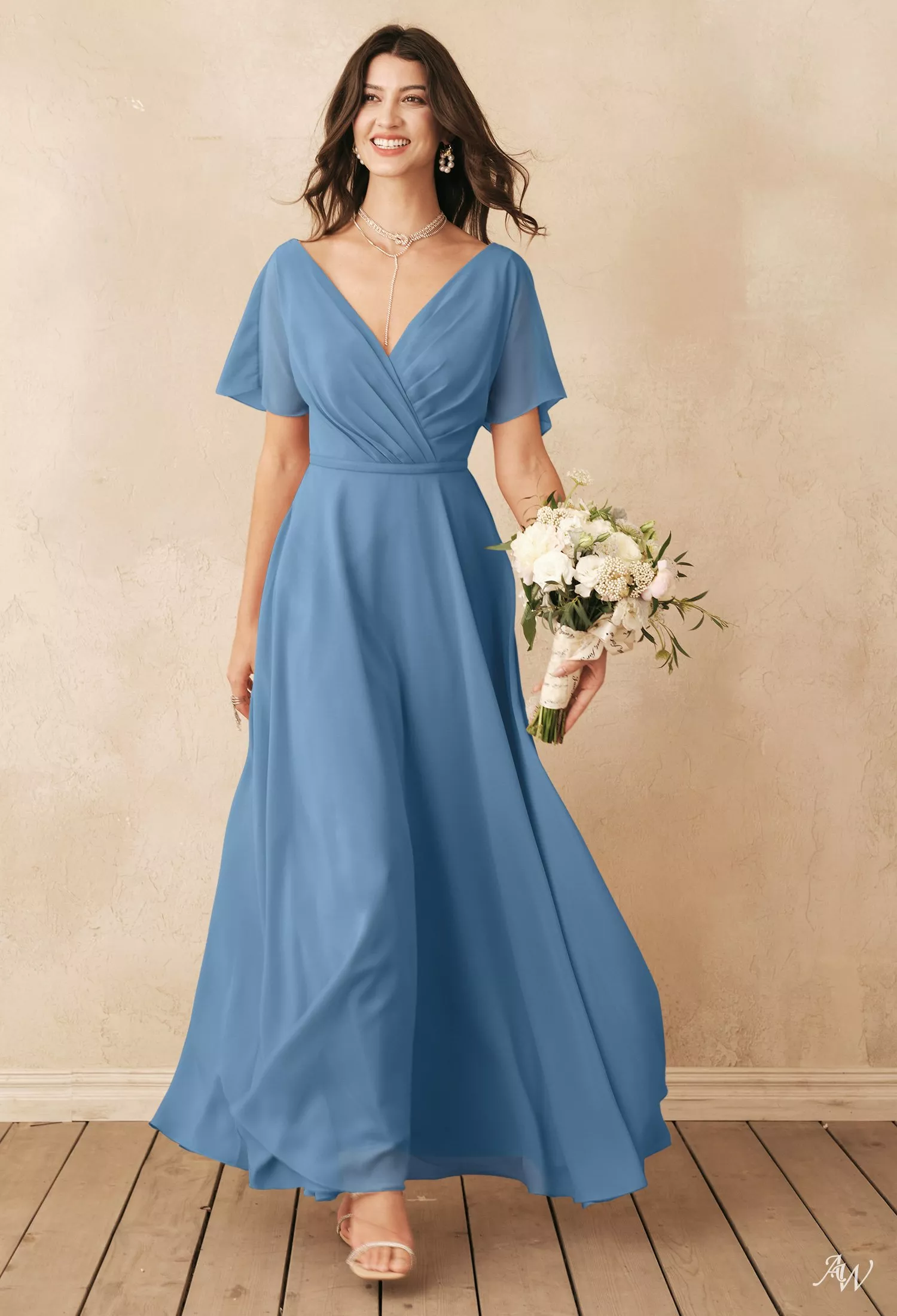 sage green dress woman Berylove Women Maxi Bridesmaid with Pleated Halter Chiffon A Line Wedding Party Guest Dress Women's size:18W flowing gracefully into a BCBG Cocktail Attire Semi Formal