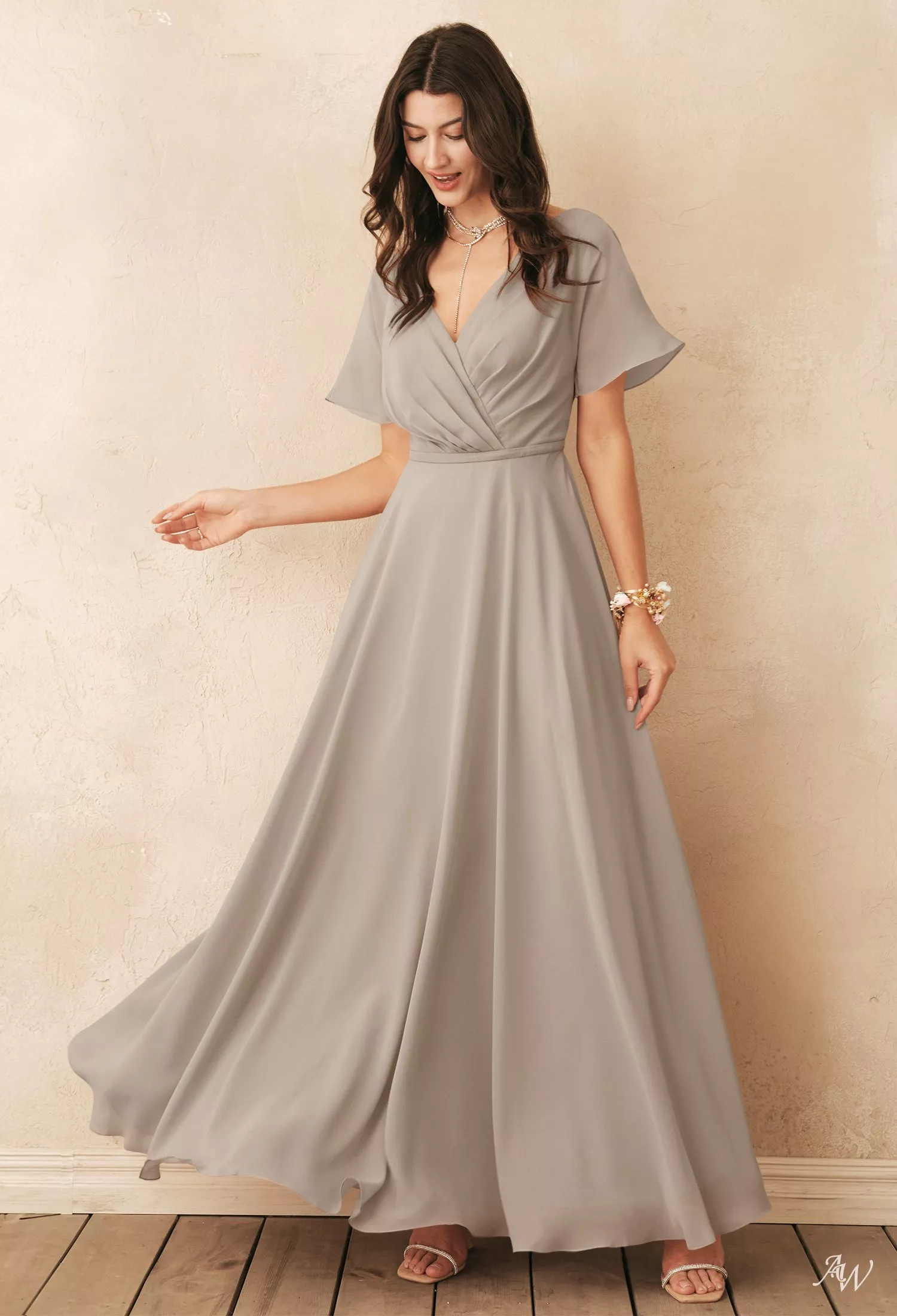navy blue dress for baby girl Alex Marie Petite Camila Stretch Satin Asymmetrical One Shoulder Metal Loop  Strap A-Line Maxi Dress at CoolSprings Galleria in Franklin, TN main image 1