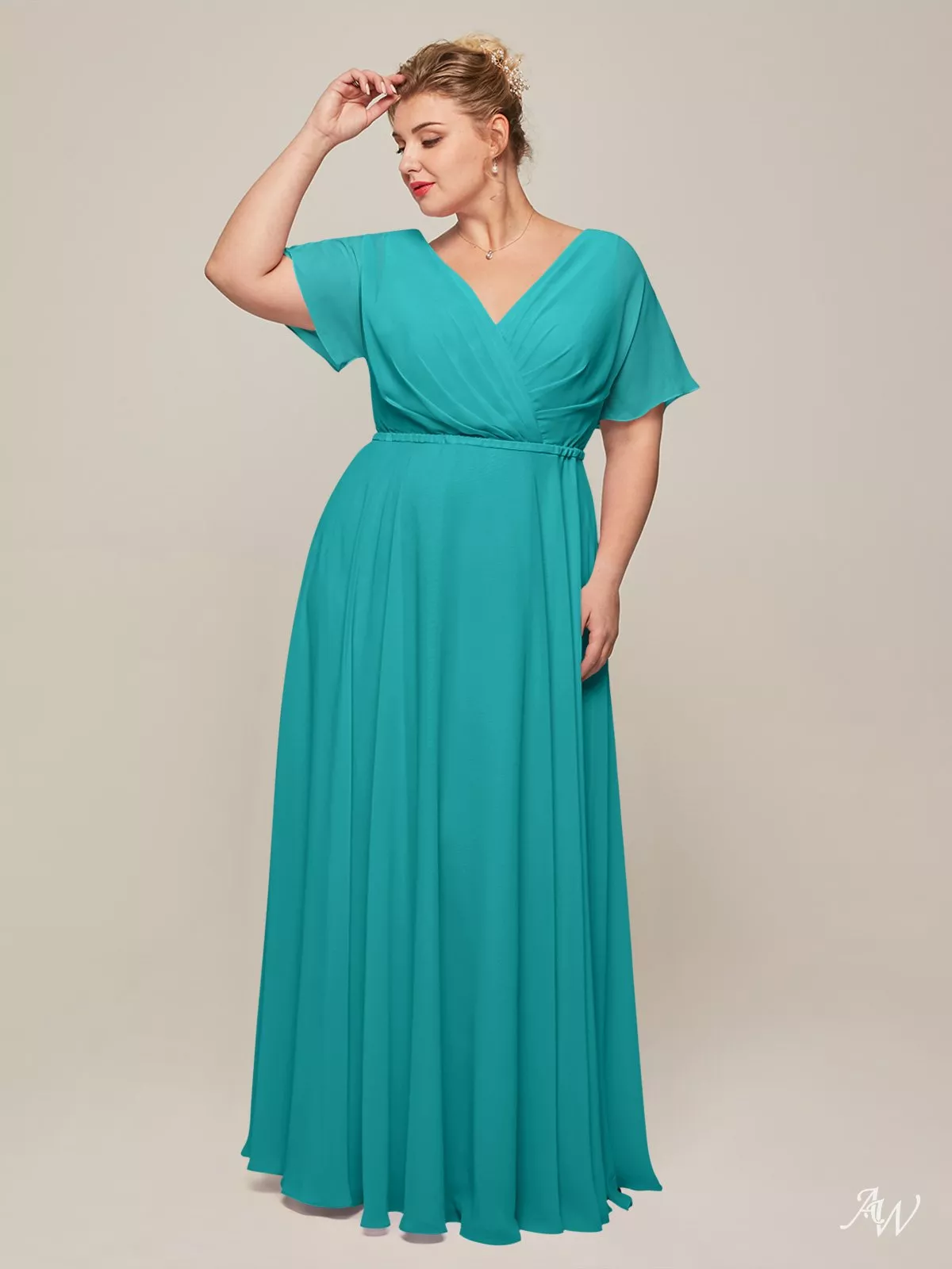 turquoise ladies dresses Lady Black Tie - Nevaeh Ruffle Maxi Dress - Turquoise