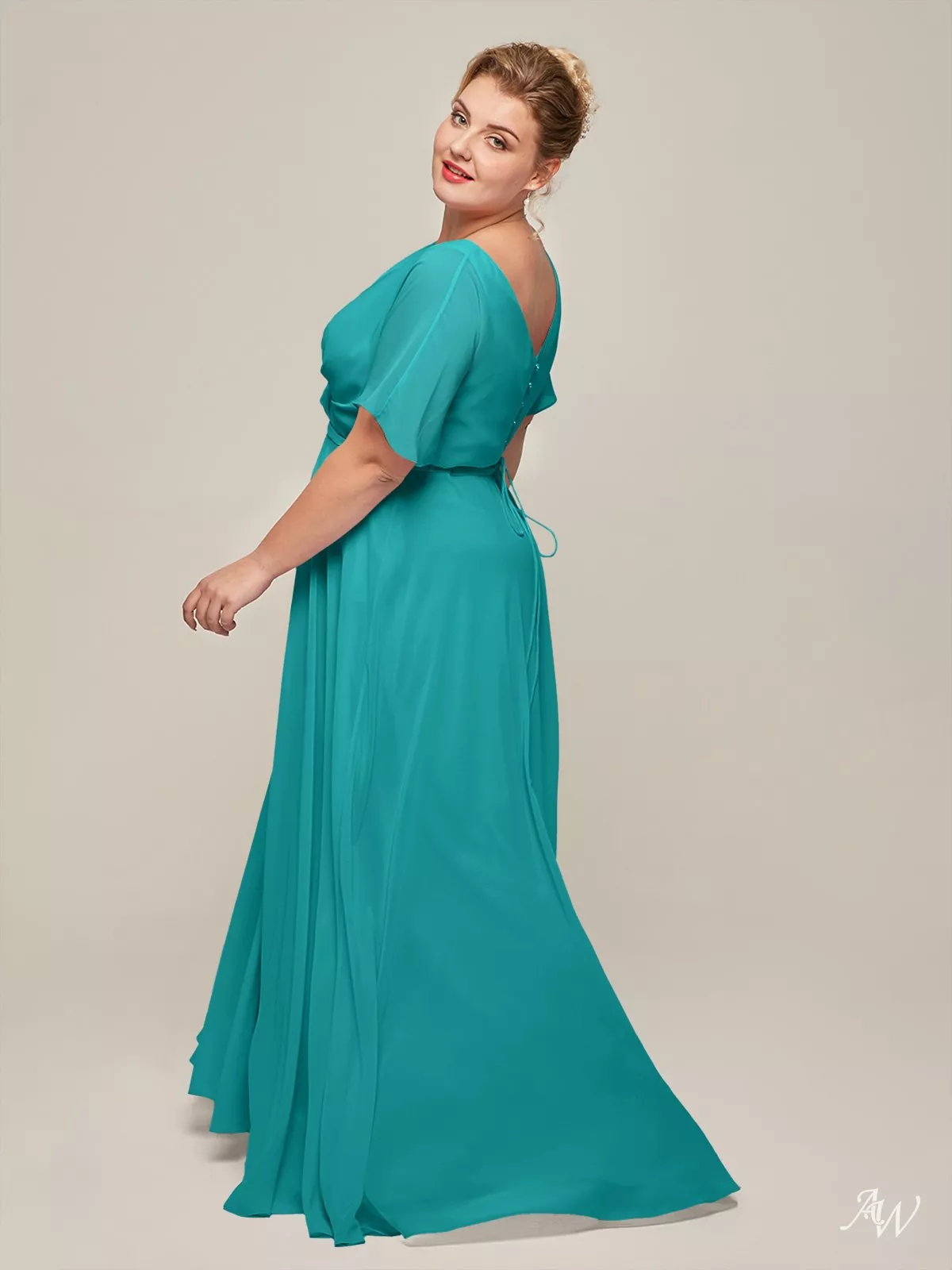 turquoise casual bridesmaid dresses Teal Blue Chiffon A-Line Mismatched Bridesmaid Dresses, Dress B