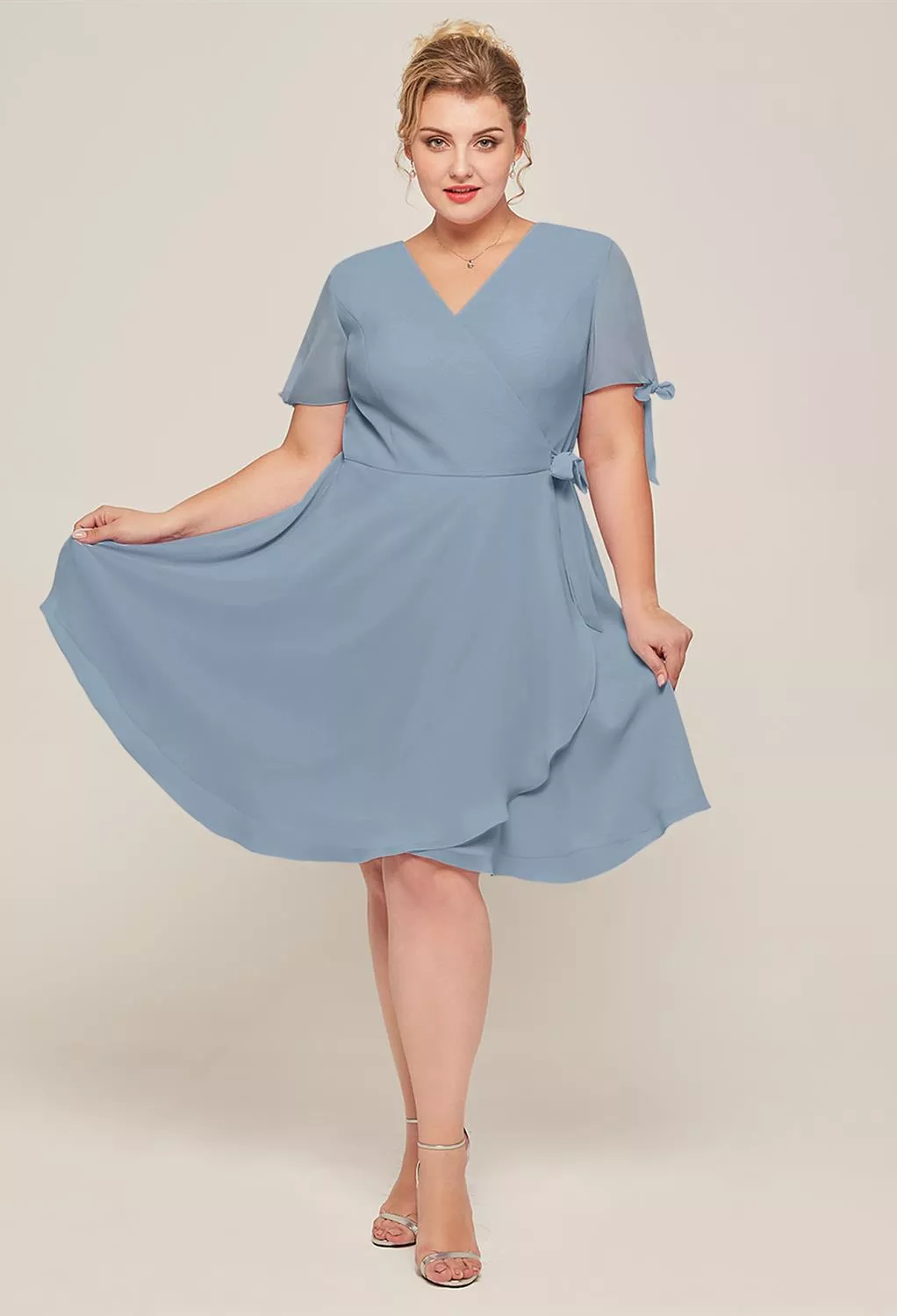 pale blue short bridesmaid dresses Simple One Shoulder Chiffon Short Sky Blue Bridesmaid Dress  FancyVestido