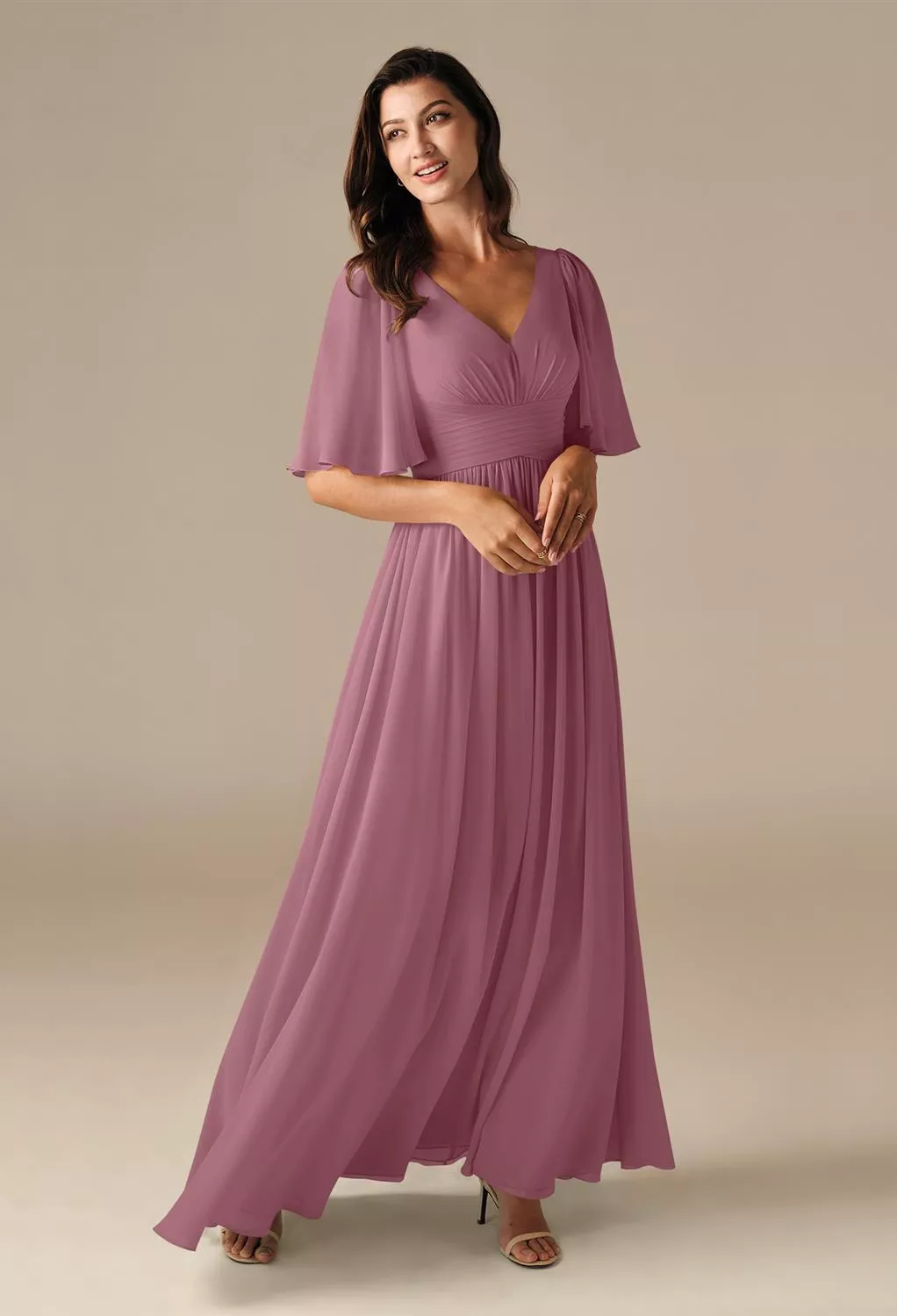 Desert Rose Long Bridesmaid Dresses | AW.Bridal