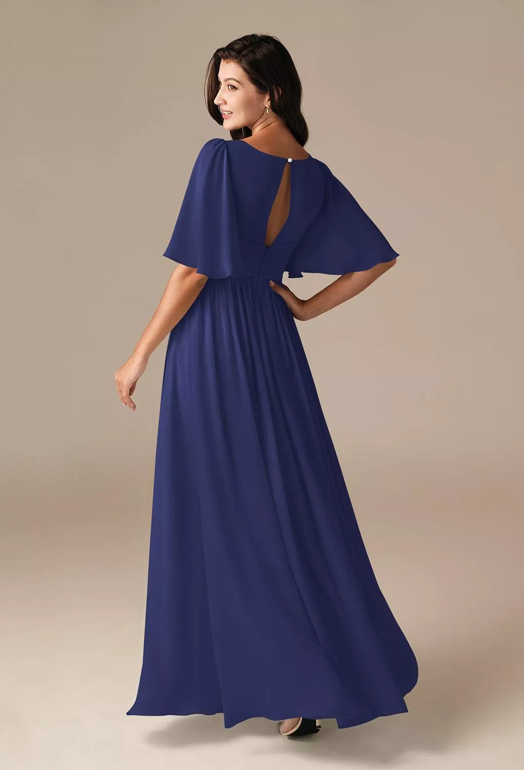 royal blue country bridesmaid dresses Royal Blue Chiffon Bridesmaid Dresses | Customizable & Elegant Styles