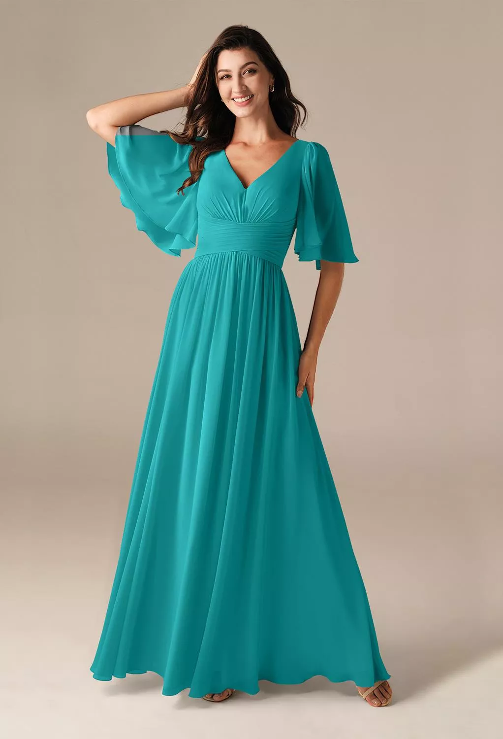 Turquoise Floral Bridesmaid Dresses | AW.Bridal