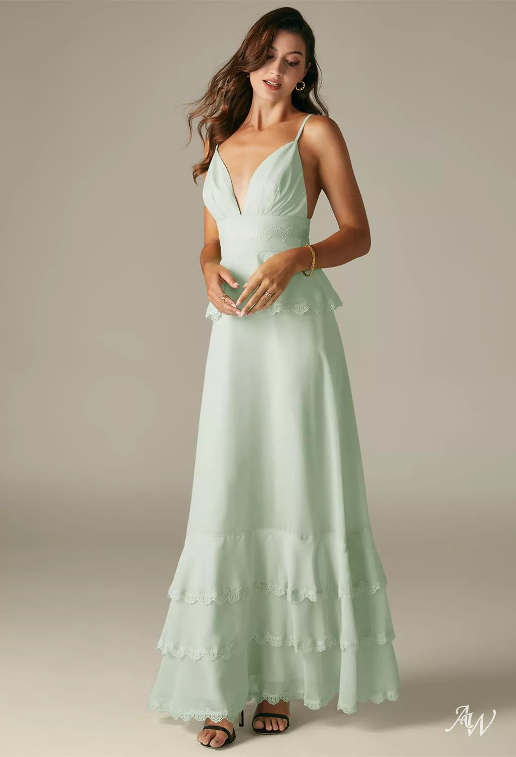 sage green indian bridesmaid dresses Dusty Sage Charmeuse Sleeveless Mismatched Bridesmaid Dresses, Dress E