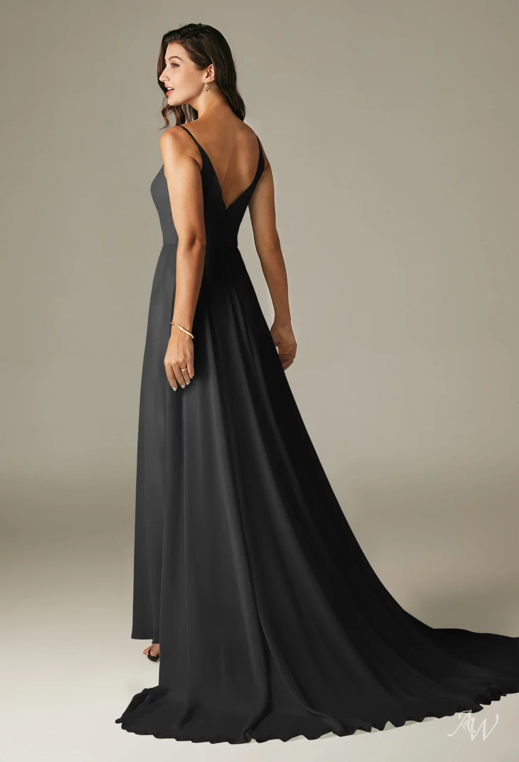 black backless bridesmaid dresses Black Satin Bridesmaid Dress main image 1