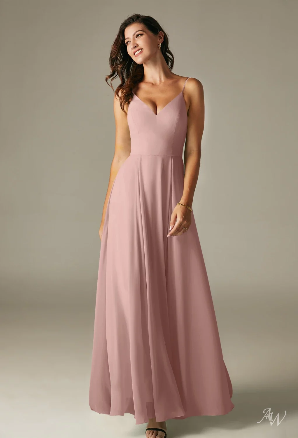 Bride Dresses Rosewe Party Dresses A-Line V-Neck Floor Length Sleeveless  Spaghetti Straps Chiffon Long