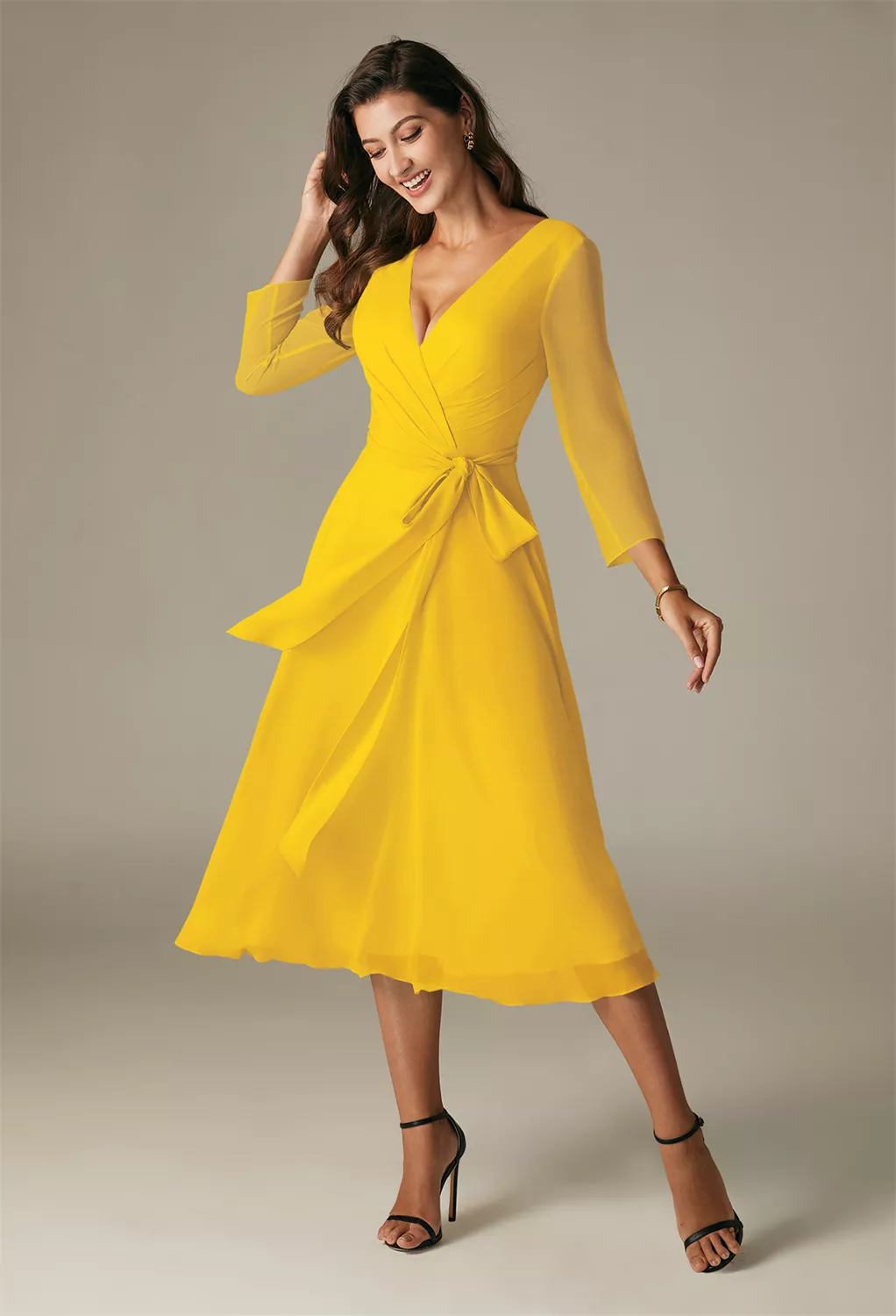 Mustard Yellow Graduation Dresses | AW.Bridal