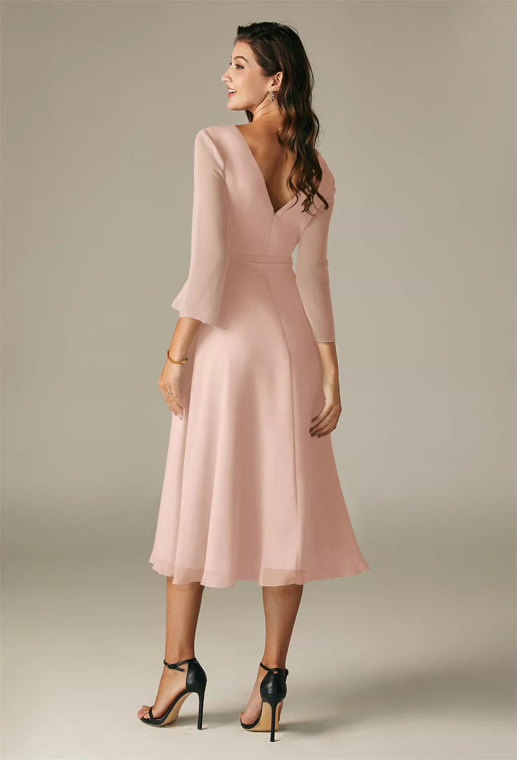 princess polly baby blue dress Clara Mauve Chiffon Dress main image 0