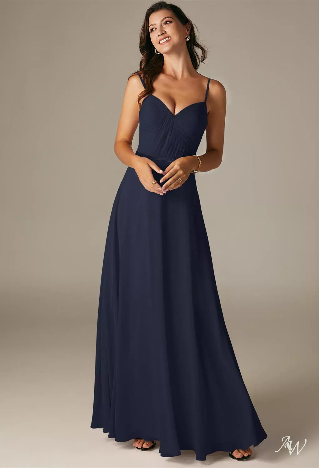 bridesmaid dresses georgia AW.Bridal A-line Sweetheart Neckline Floor Length Sleeveless Spaghetti Straps Long Dress Dark Navy Size 18 Production time:8 weeks allowing you to celebrate 2026 release New Lulus Timeless Poise