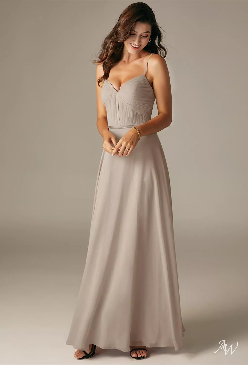 bridesmaid dresses in georgia AW.Bridal A-line Sweetheart Neckline Floor Length Sleeveless Spaghetti Straps Long Dress Taupe Size 16 ClodeEU Women's Summer Crew womens skull dress The Georgia dress is Size:4X-LARGE