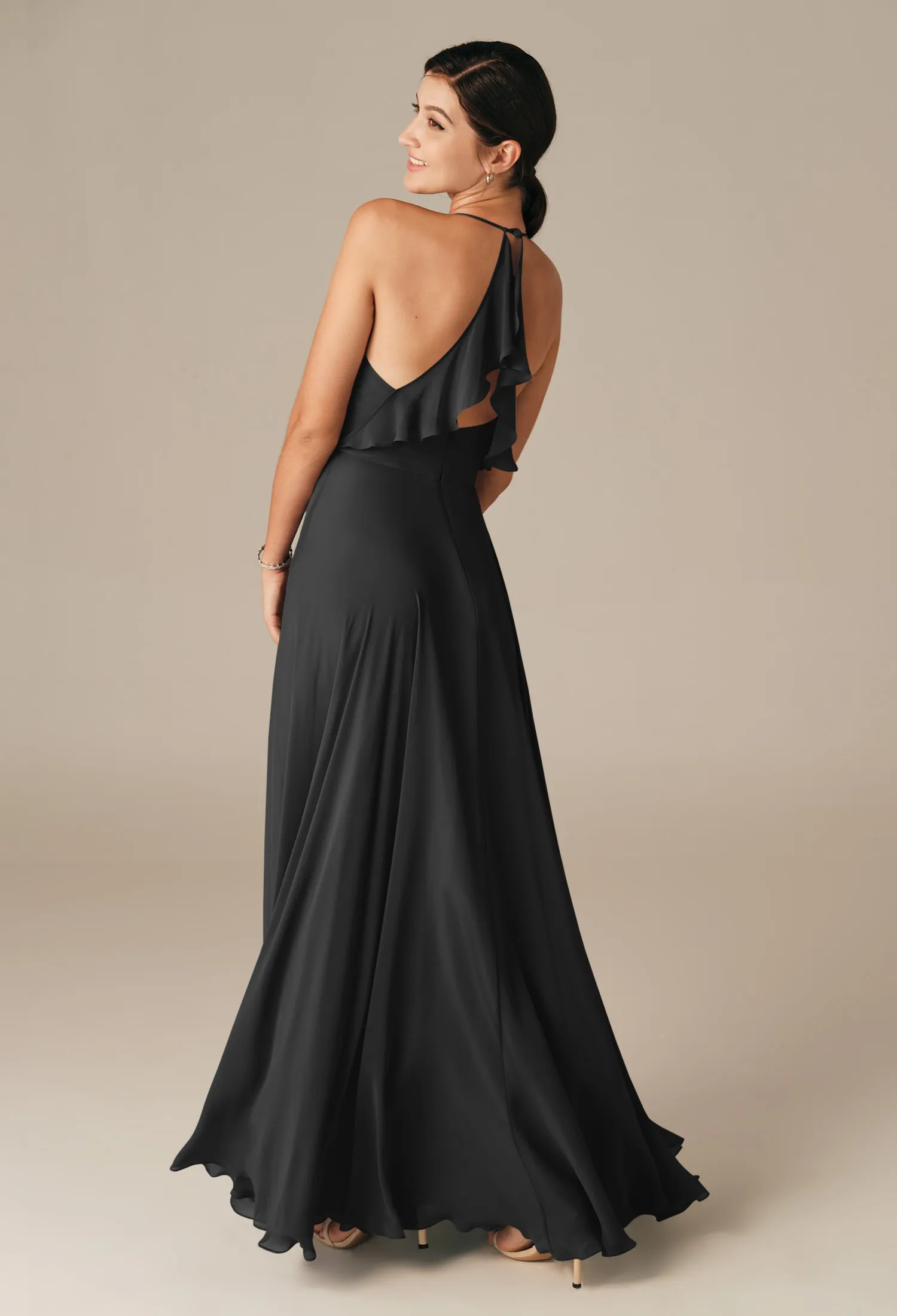 bridesmaid dress silhouette Wedtrend Women A Line V Neck Short Sleeves Floor Length Chiffon Bridesmaid  Dress Formal Dress – WEDTREND