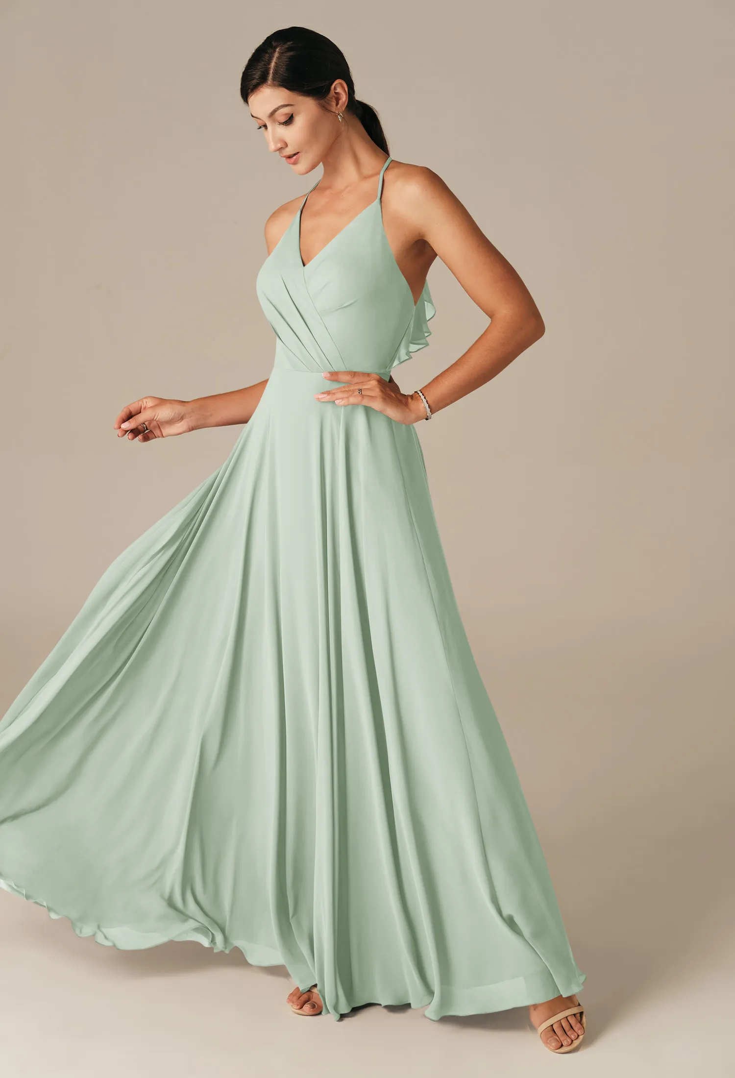 slim fit dress slacks Sage Green Bridesmaid Dresses Long Chiffon Mix And Matched – Lisposa