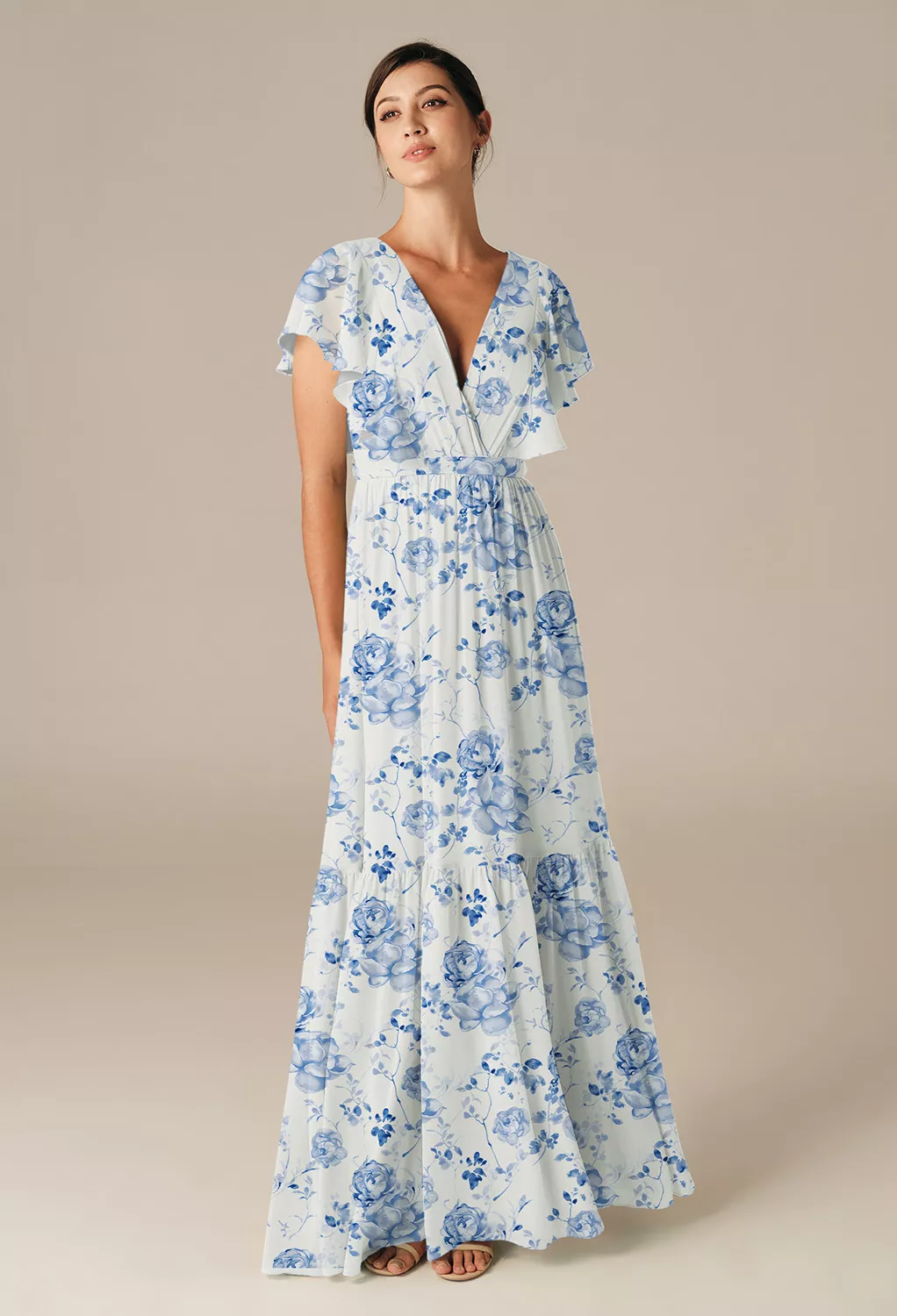 floral maternity bridesmaid dresses Jenny Yoo Bridesmaid Dress Lilly Maternity Print in Enchanted Floral Tulle Enchanted Floral Whisper Blue