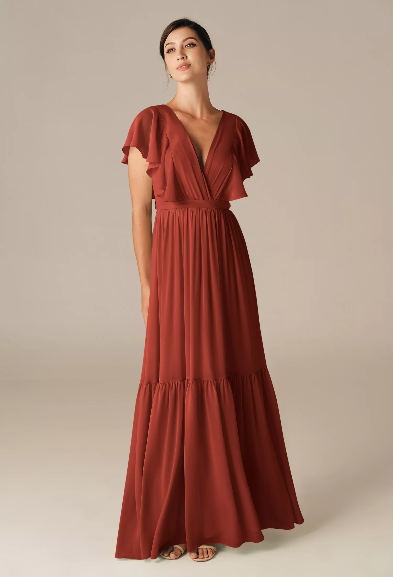 rust maternity bridesmaid dress Burnt Orange Sweetheart Strapless Chiffon Maternity Bridesmaid Dress Change Color From Swatches / M / N8-10 main image 0