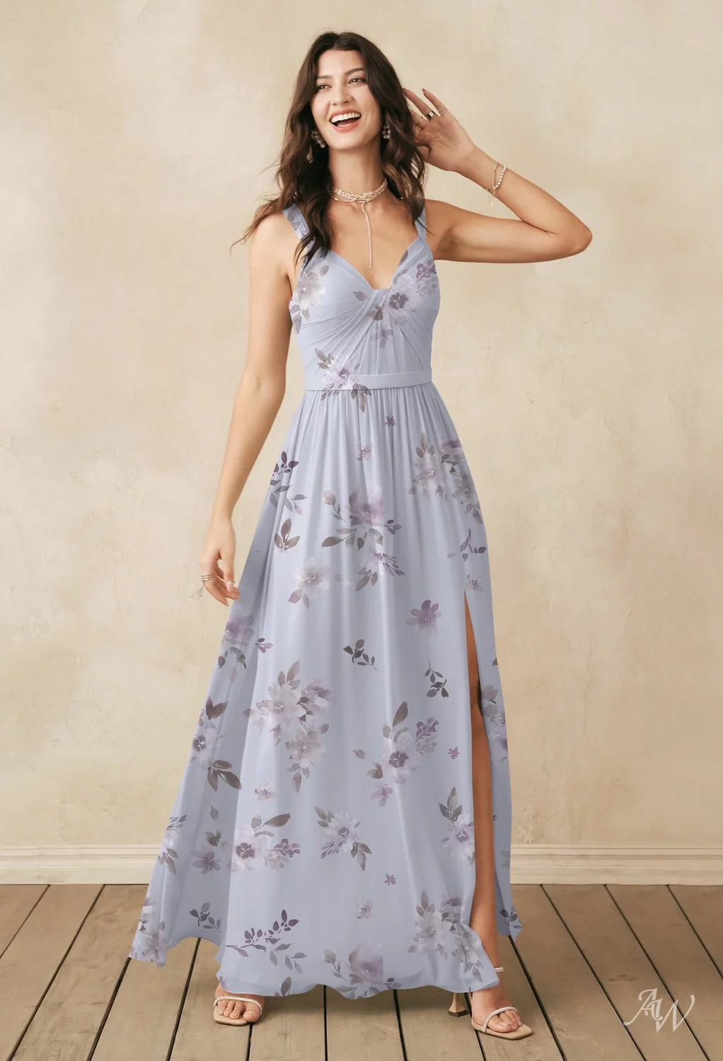 AW Lorene Lavender Mist Floral Bridesmaid Dresses | AW.Bridal