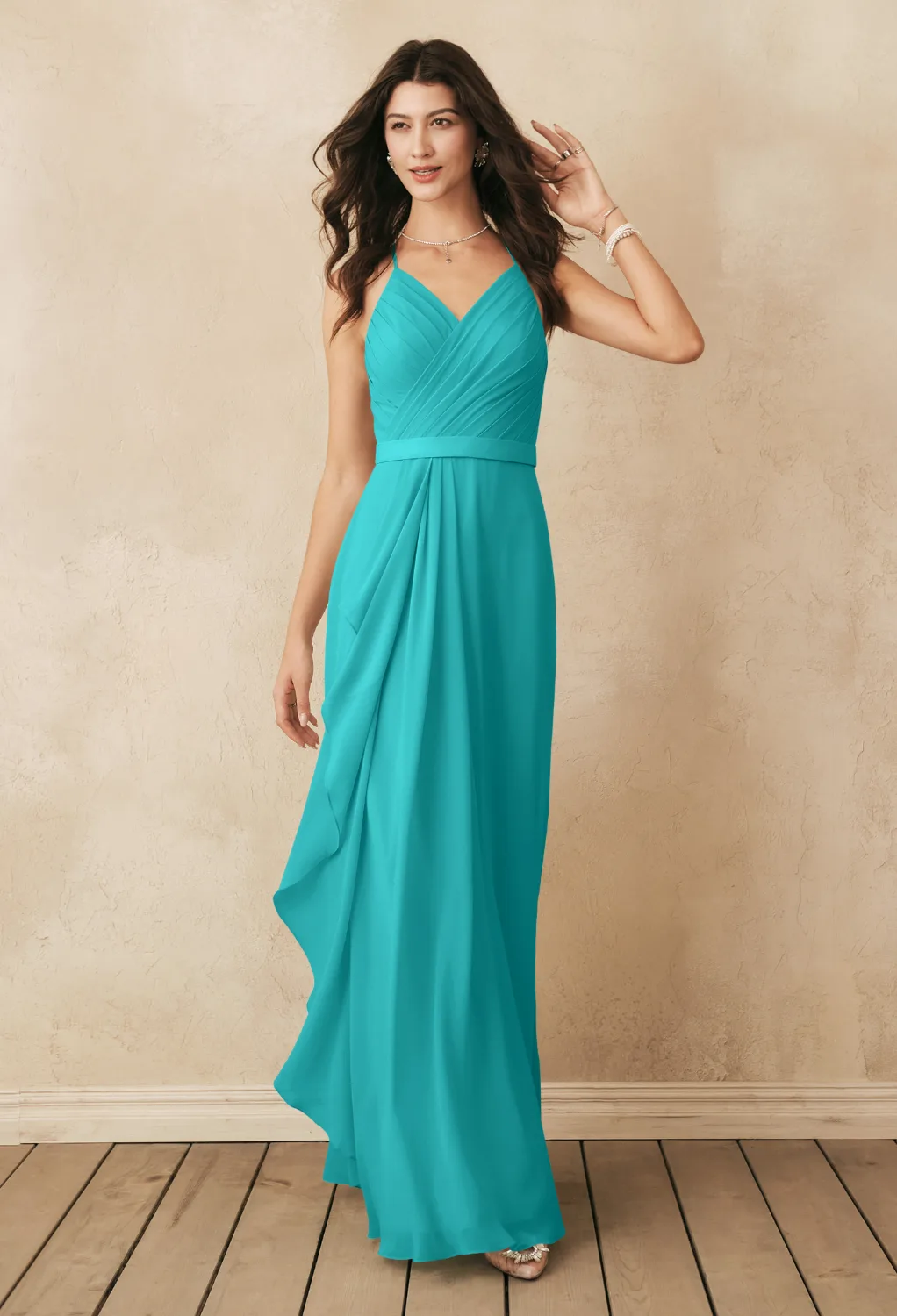 Turquoise Floral Bridesmaid Dresses | AW.Bridal