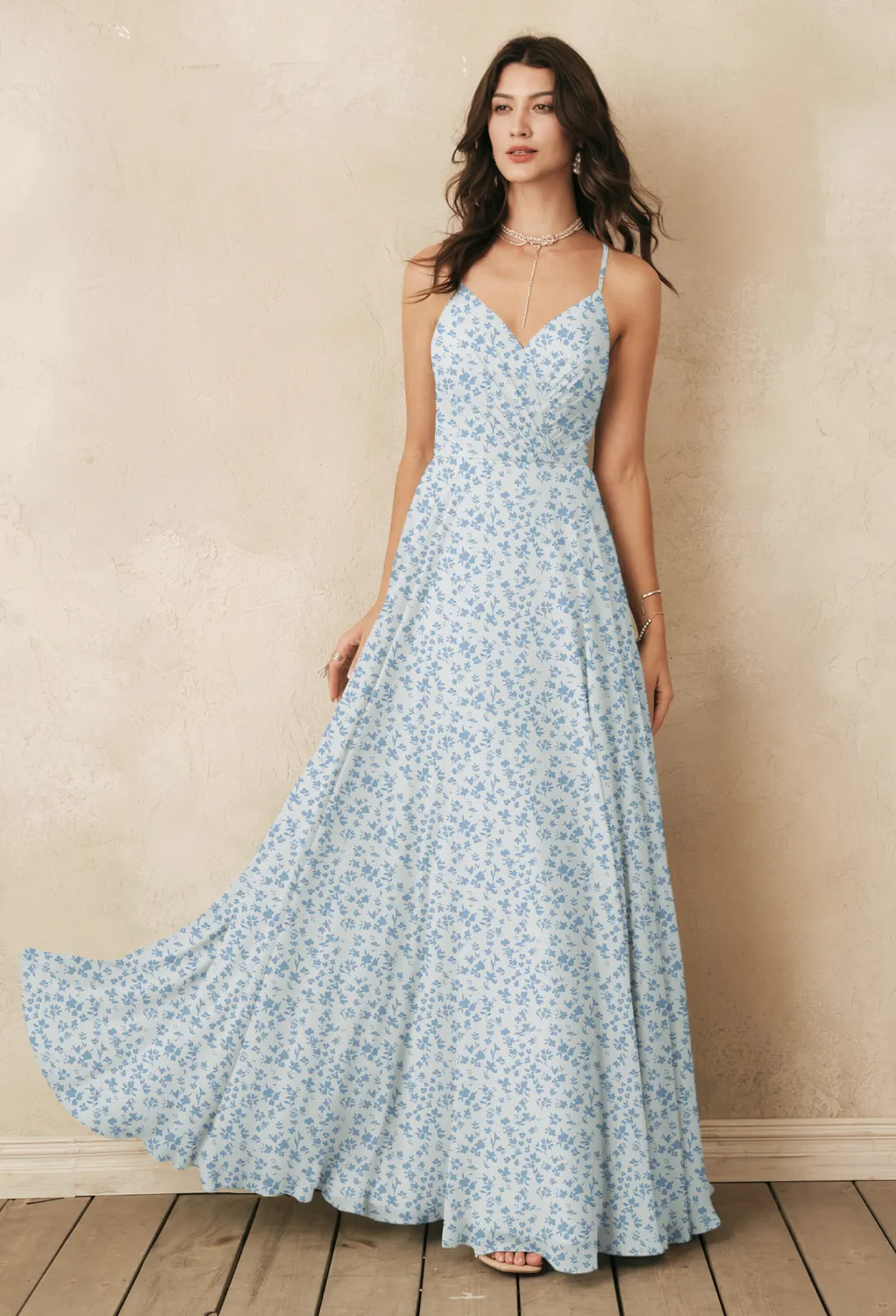 halter bridesmaid dress Leah Stretch Satin Backless Bridesmaid Dress