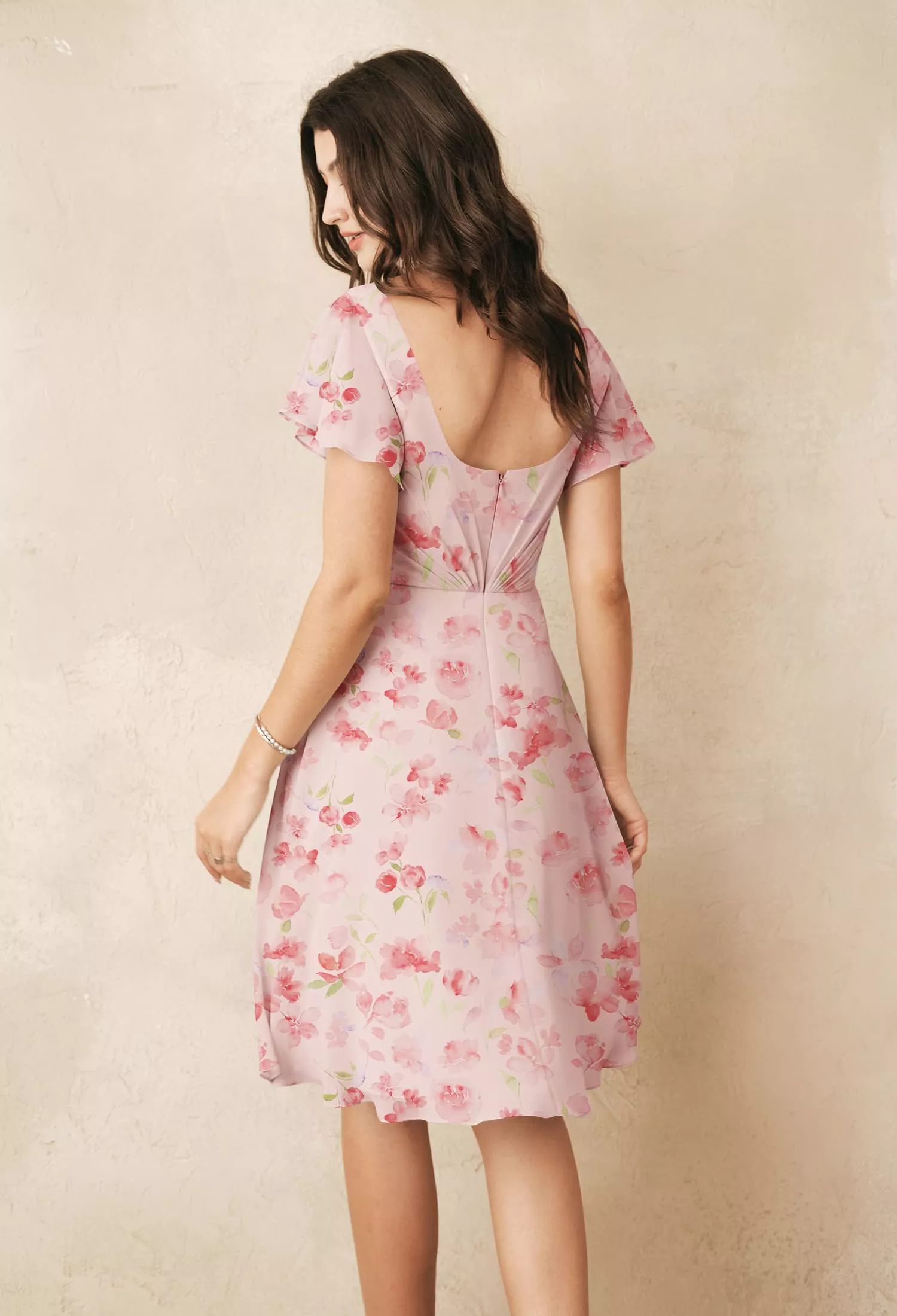 Peach Blossom Breeze Short Graduation Dresses | AW.Bridal