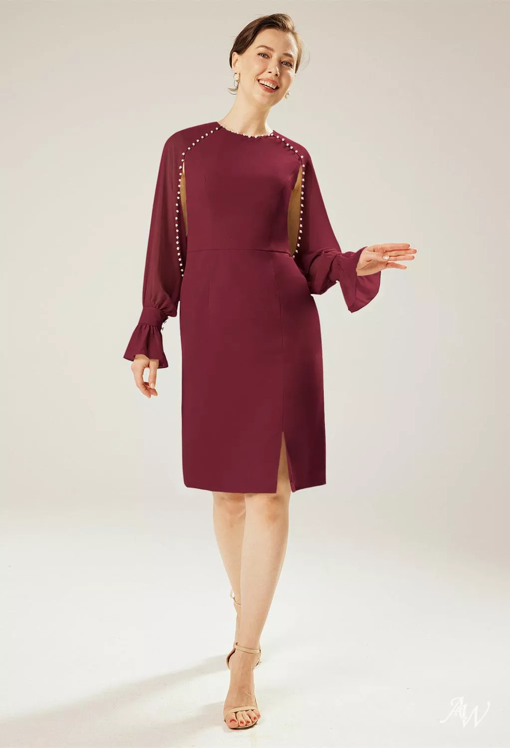 princess polly baby blue dress Burgundy Mother Of The Bride Dresses Embellished Off the Shoulder Colu