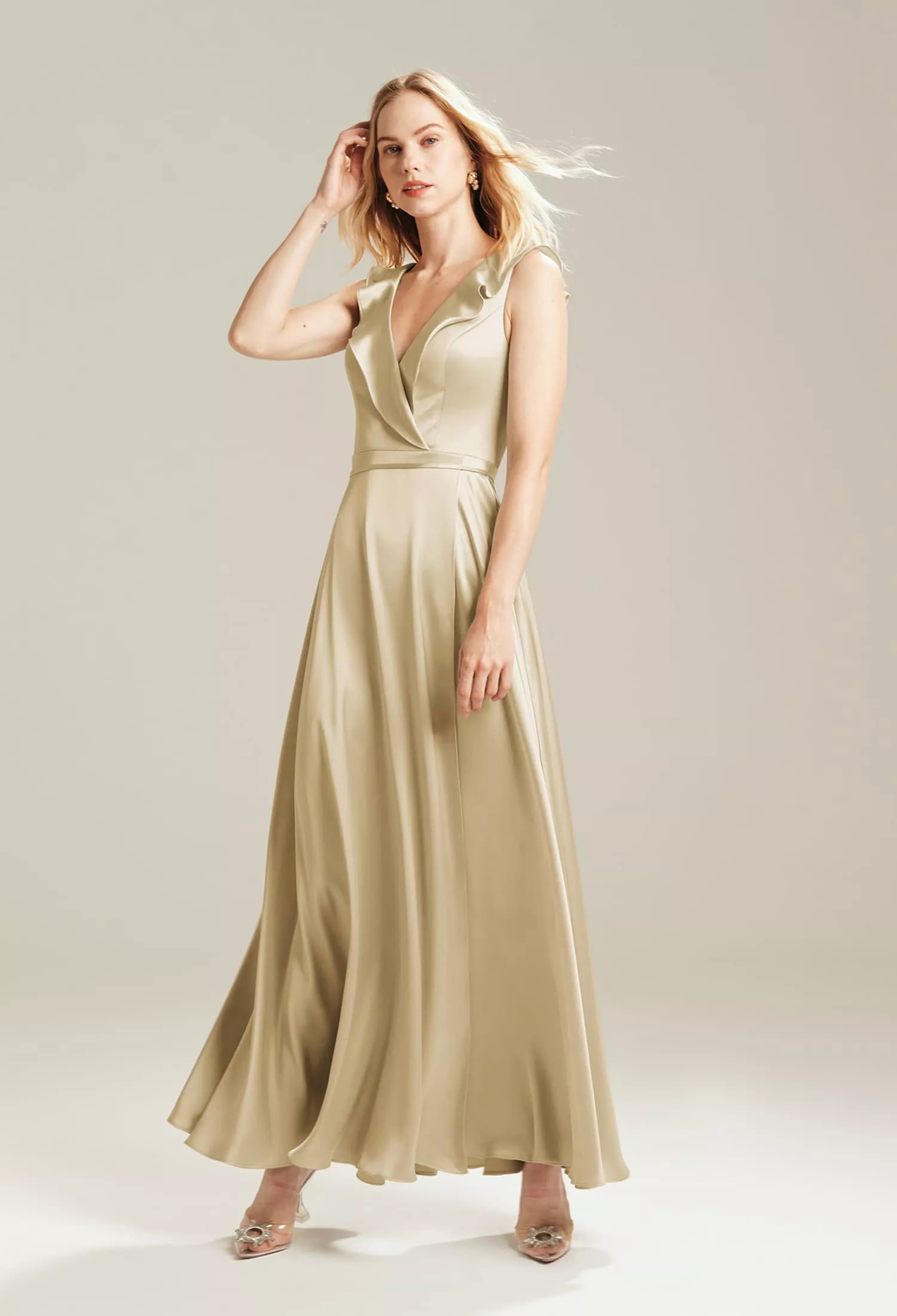 maternity bridesmaid dresses gold Carmen Maternity Gown Gold Rush
