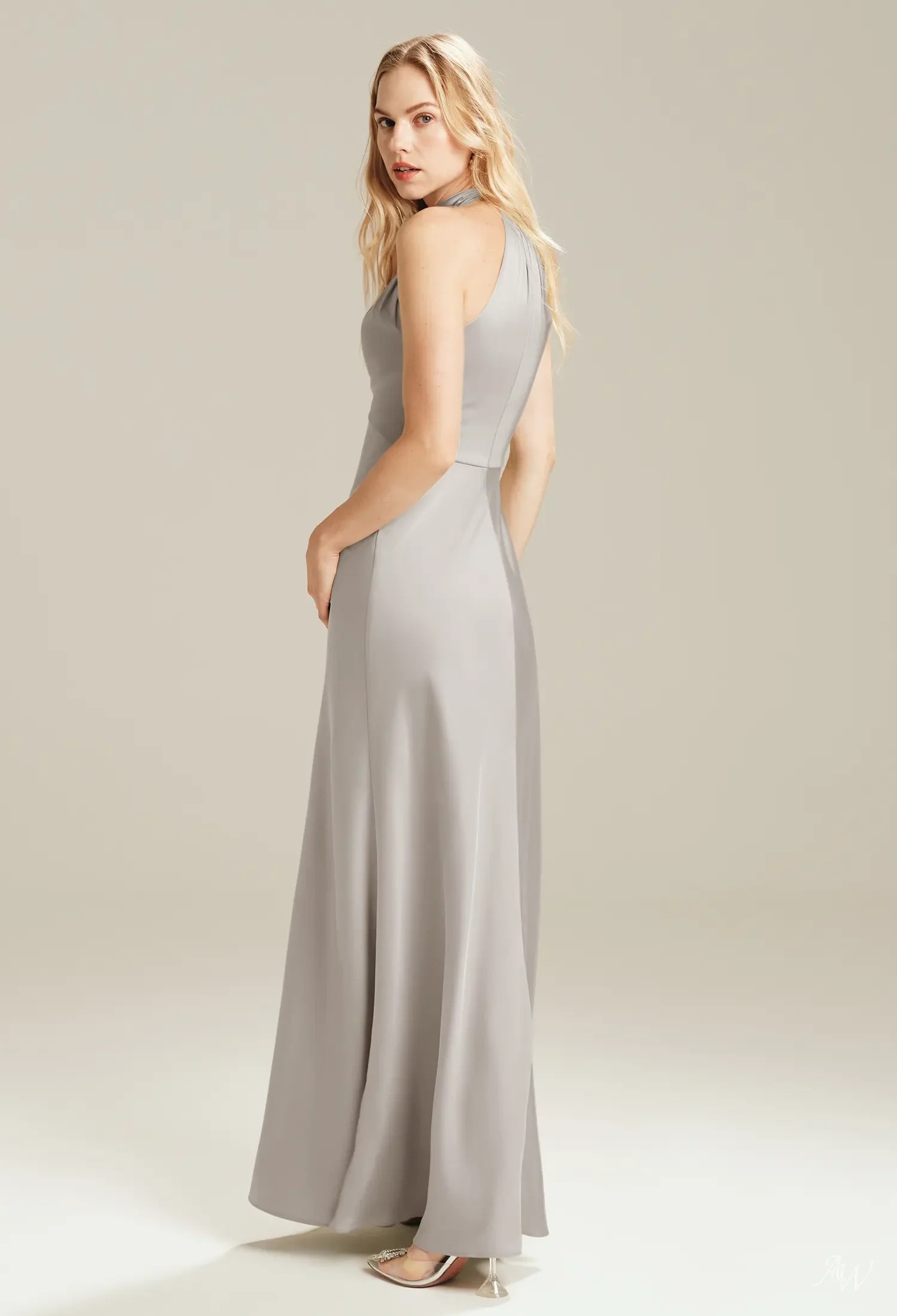 mushroom bridesmaid dresses AW.Bridal A-line Halter Neckline Floor Length Sleeveless Satin Long Dress Taupe Size 16 Select Jacket & Vest Size:EU52/US42 81cm/32in open toe Strapless Mini Puzzle Dress
