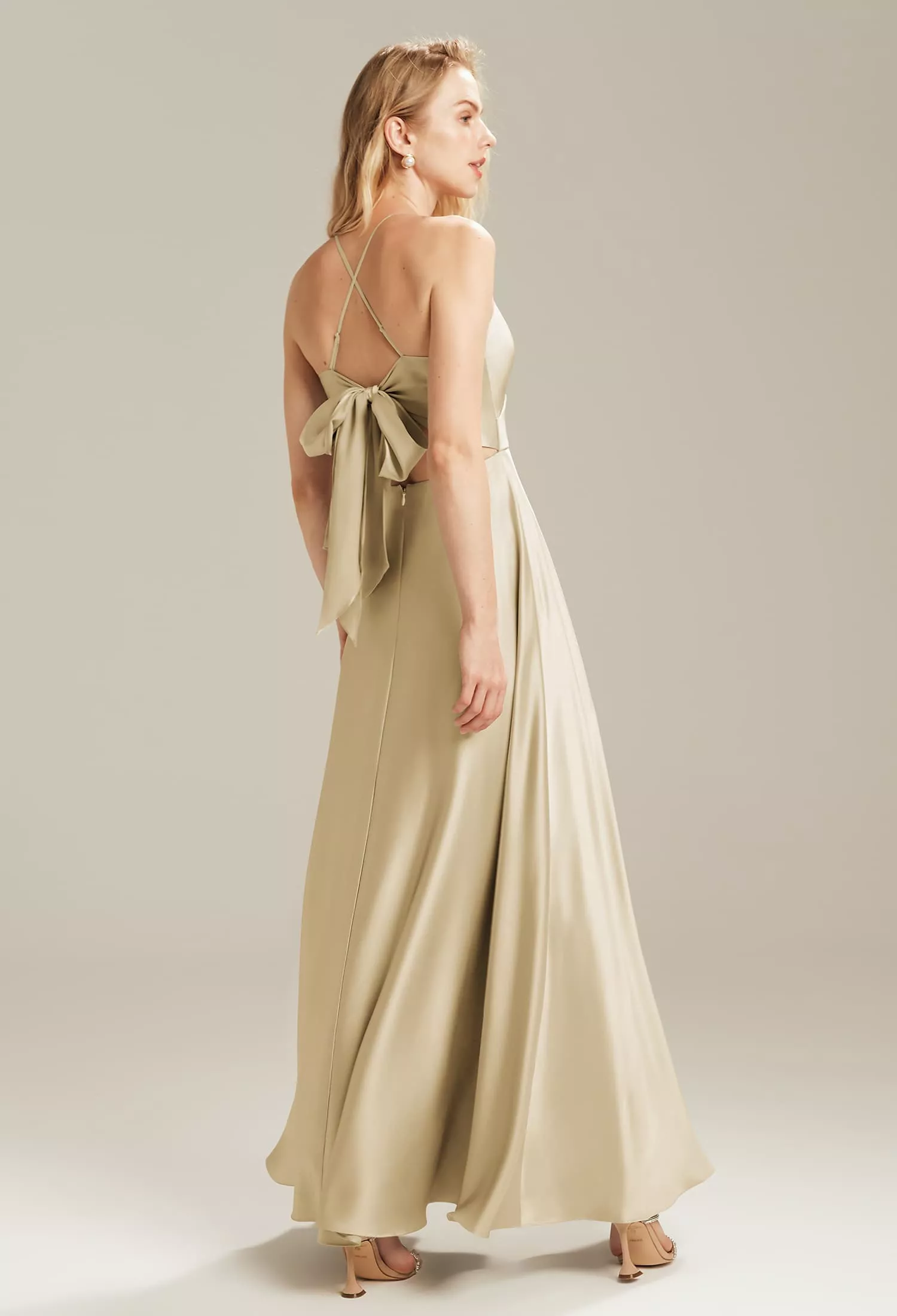 Light Gold Maternity Bridesmaid Dresses | AW.Bridal