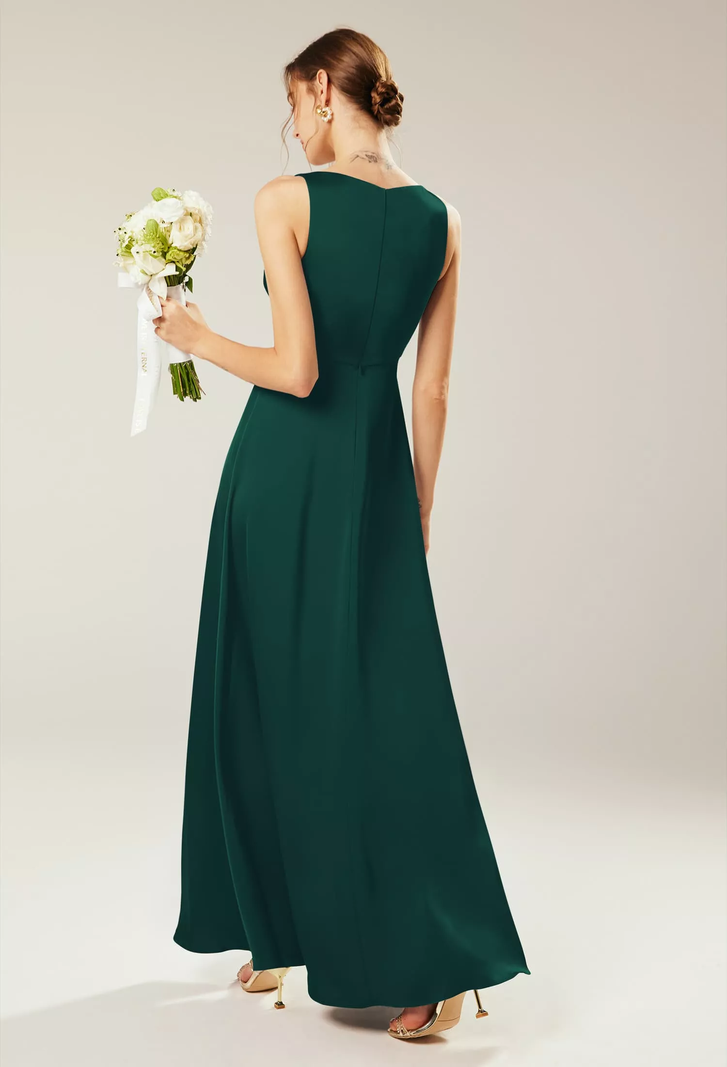 green emerald velvet dress Halter Glitter Fabric Hunter Green Prom Dress