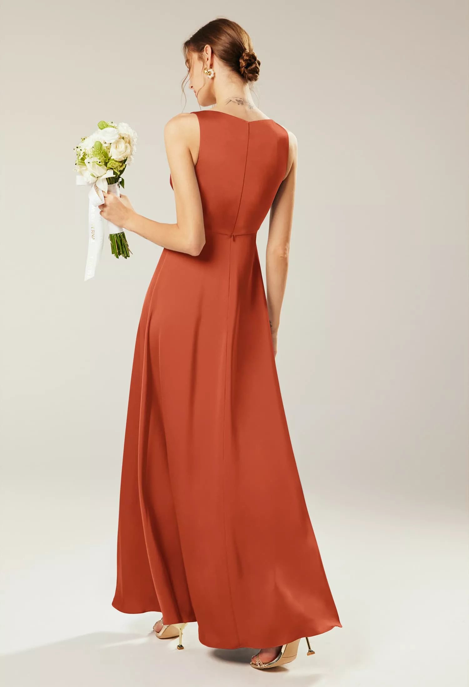 strapless open back dress Jovani 26134 Side Tail Fitted Long Formal Prom Dress main image 1