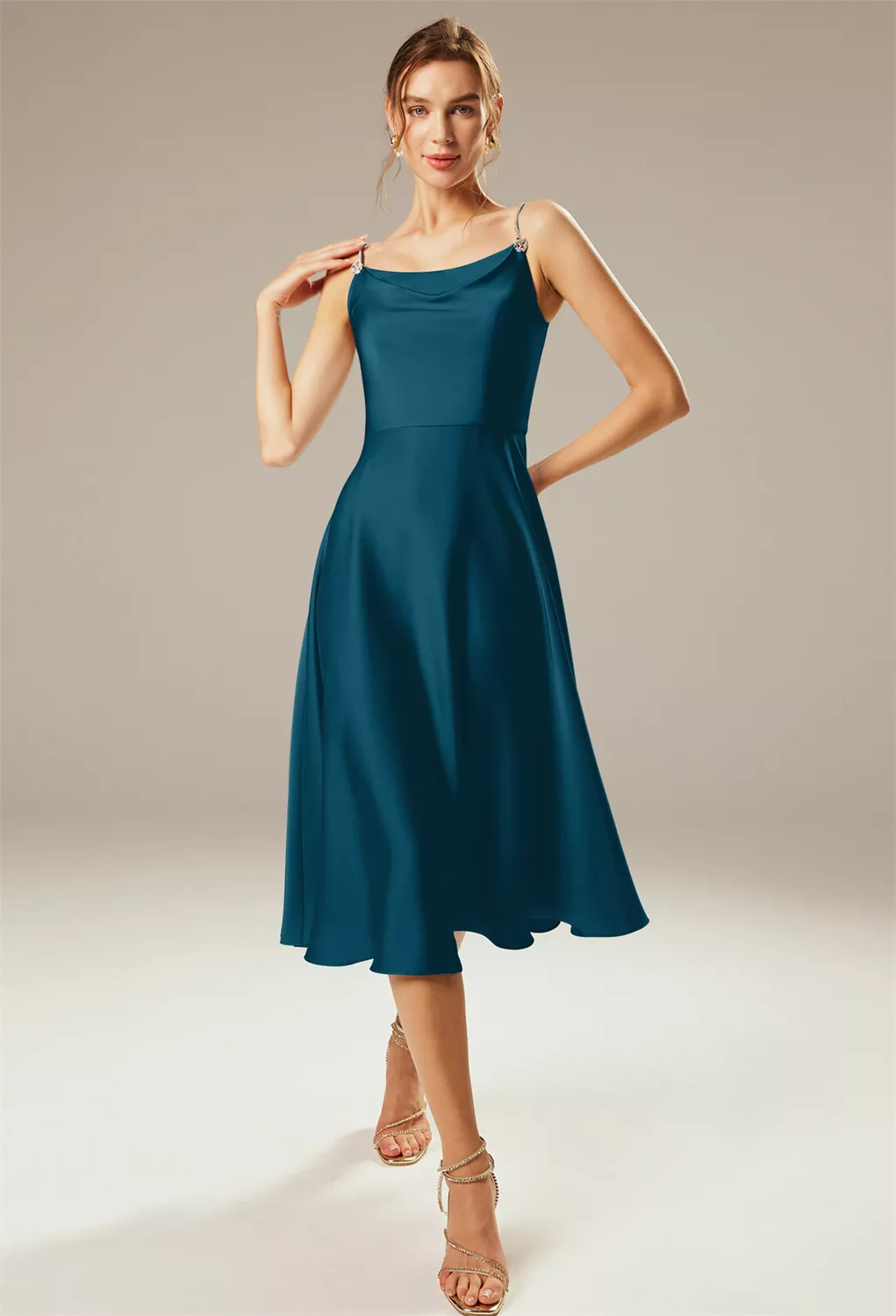 Deep Lake Cocktail Wedding Guest Dresses | AW.Bridal