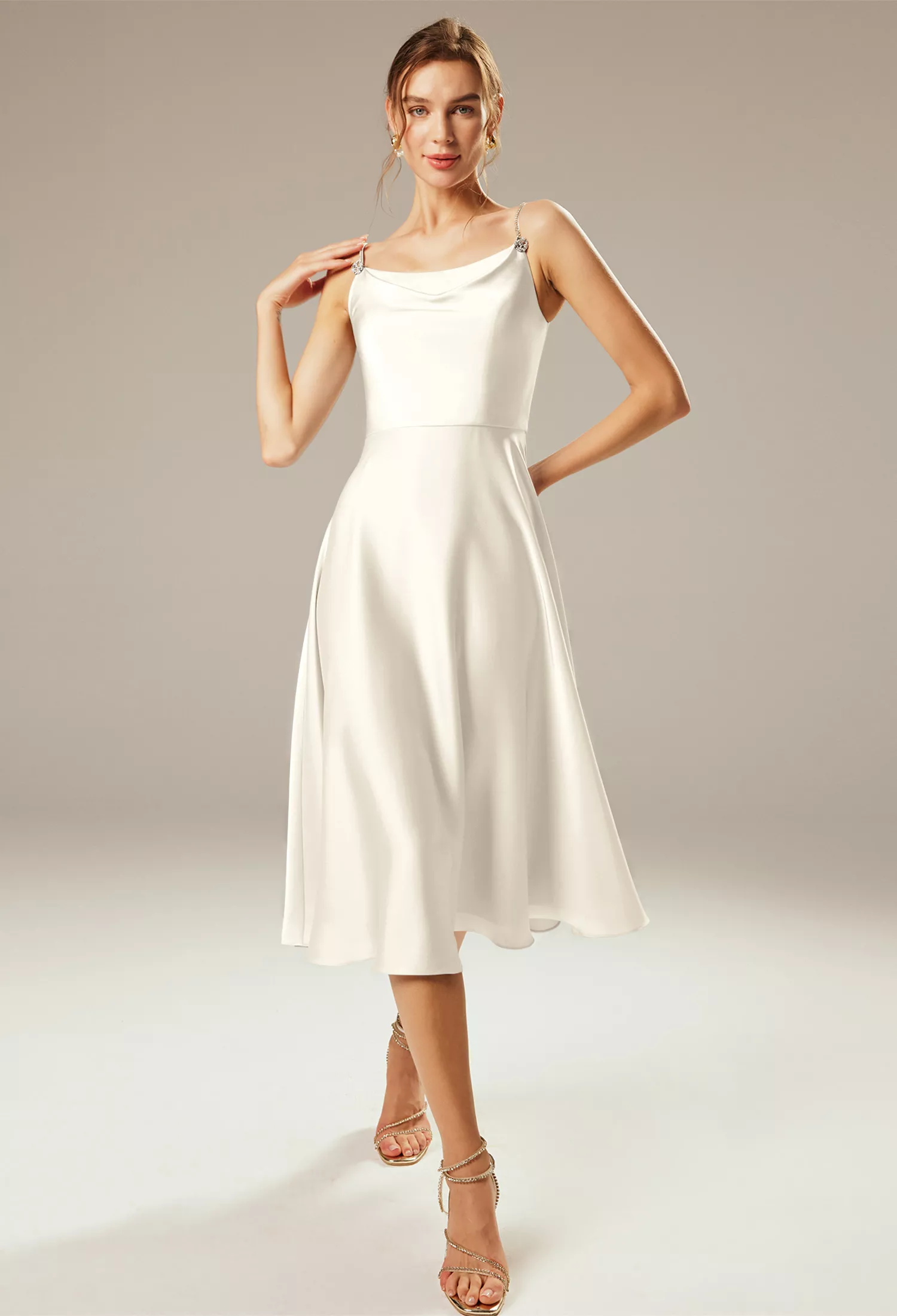 Ivory Cocktail Wedding Guest Dresses | AW.Bridal