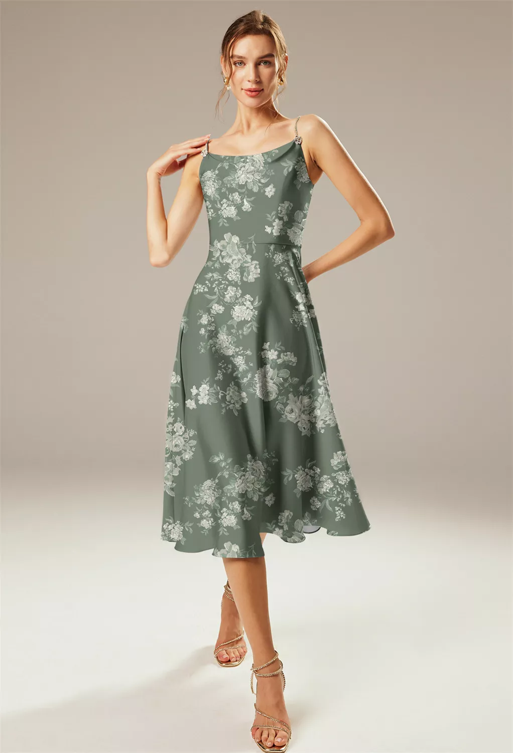 Trumpet Teal Rose Country Wedding Guest Dresses | AW.Bridal
