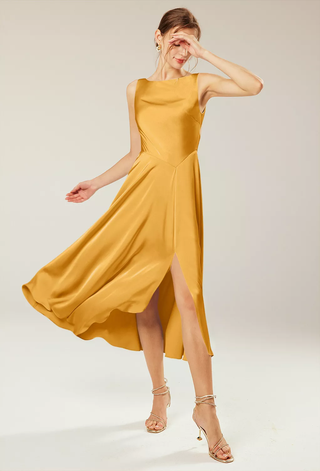 midi formal & gown dress for women Long Sleeve Square Neck Fit & Flare Midi Dress