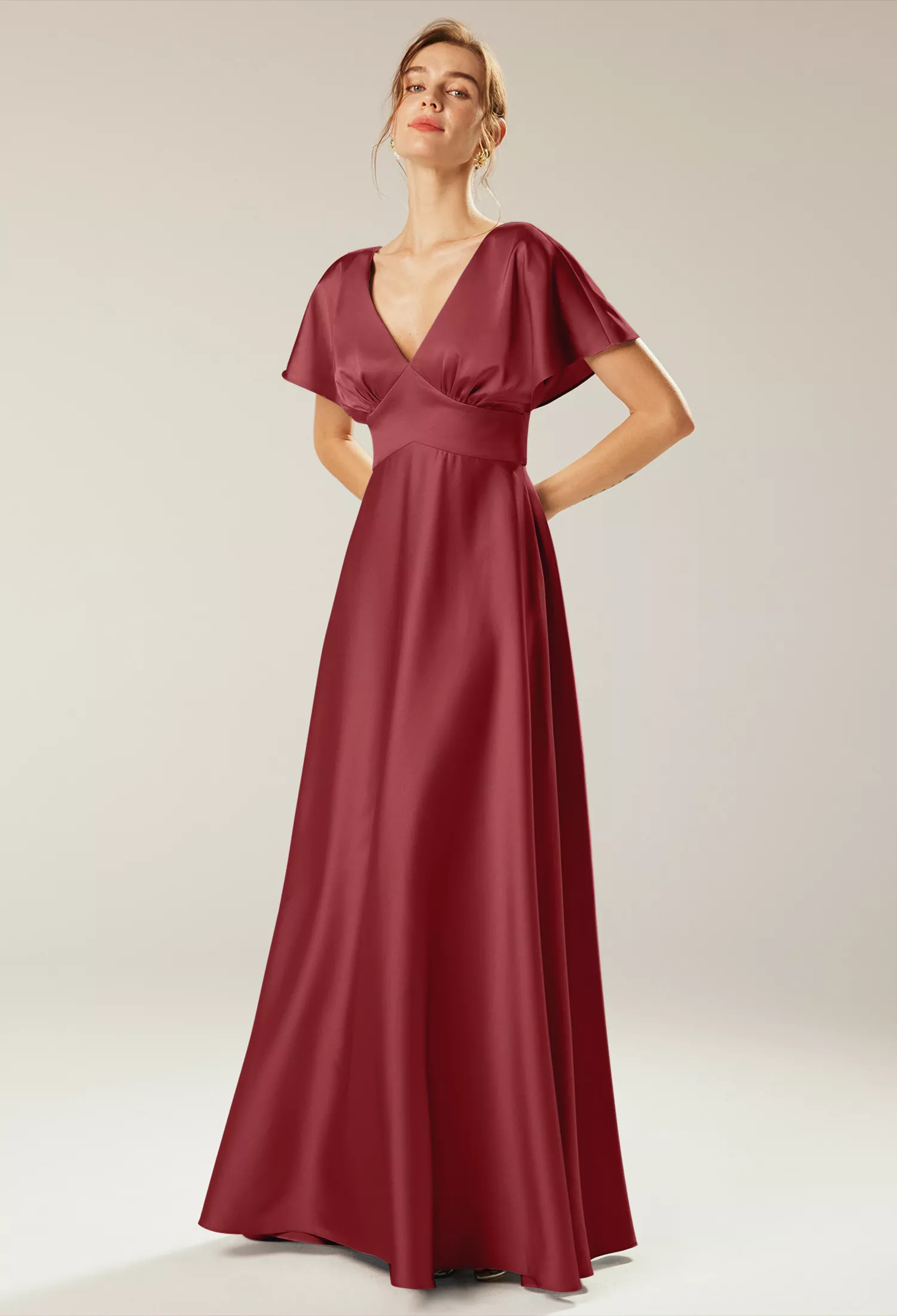 green emerald velvet dress Elegant Plus Size Pleated Short Sleeves Chiffon Wedding Guest Dress