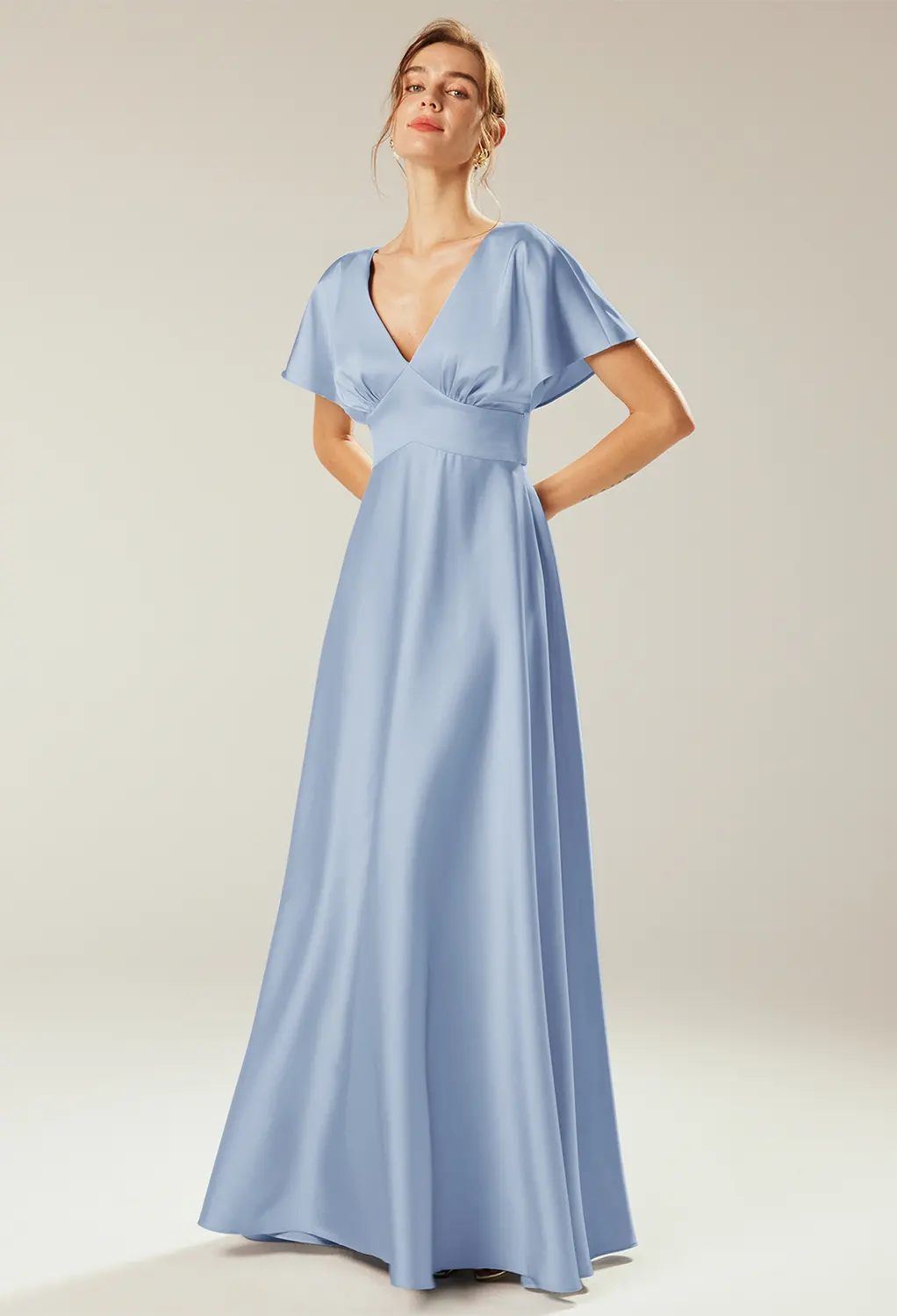blue maternity bridesmaid dresses Carolina Janis Sleeveless Abstract Tile End Use 2:Occasion Color:Snow sweeping skirt in a