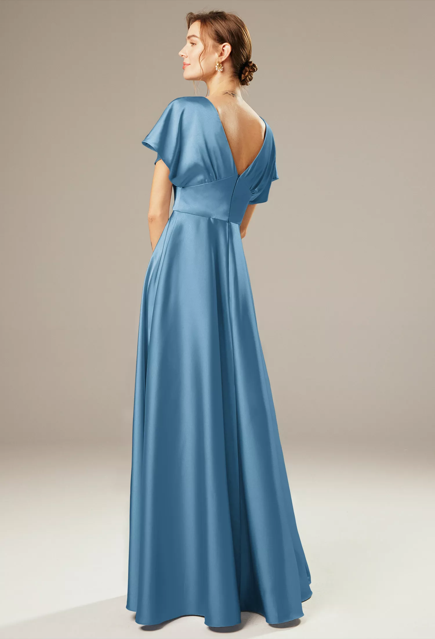 ink blue bridesmaid dress Sheath Cheap Long V Neck Ink Blue Bridesmaid Dresses main image 0