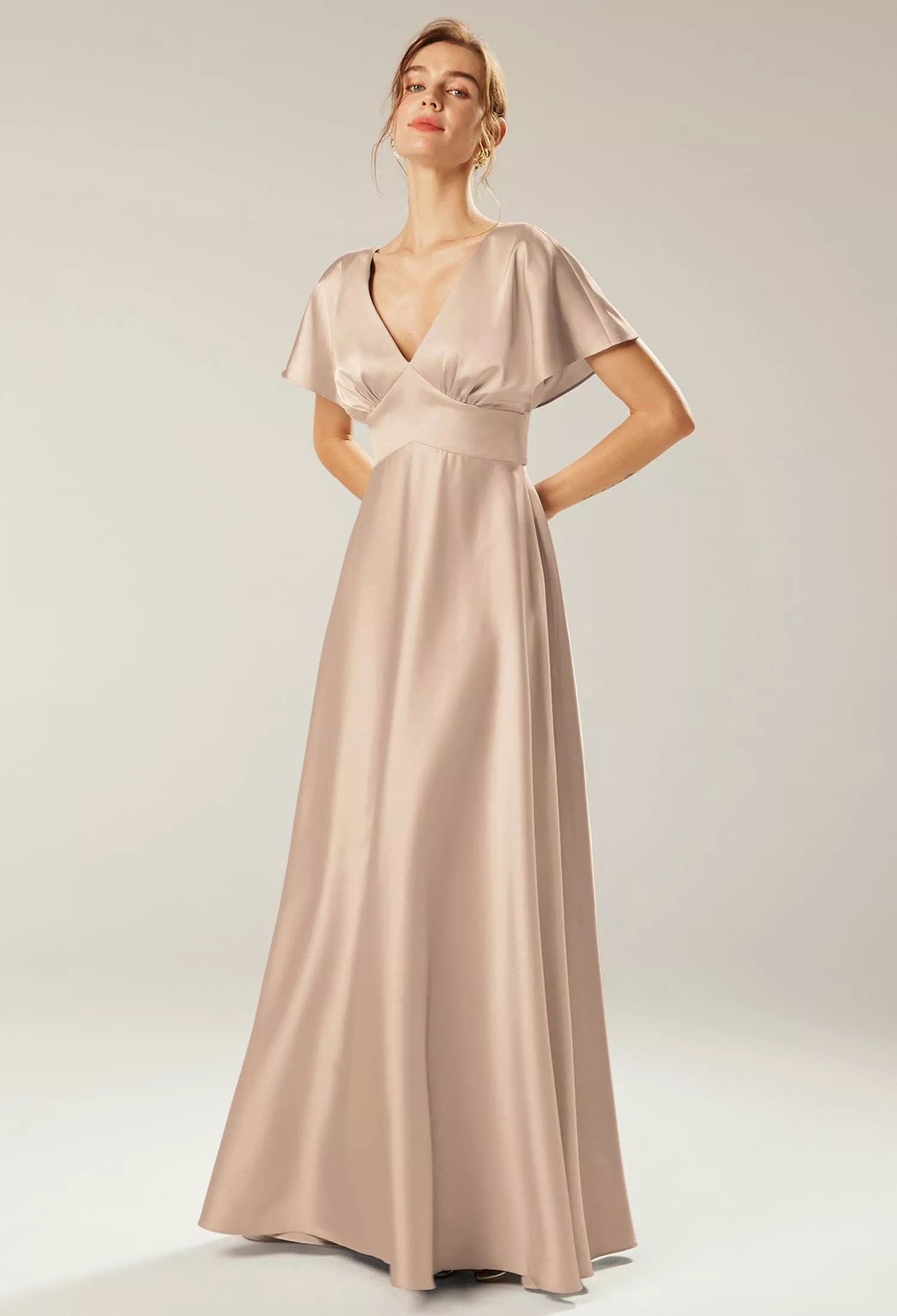 plus size taupe bridesmaid dresses Amber Chic One Shoulder Ruched Chiffon Plus Size Bridesmaid Dresses, Burnt Orange main image 1
