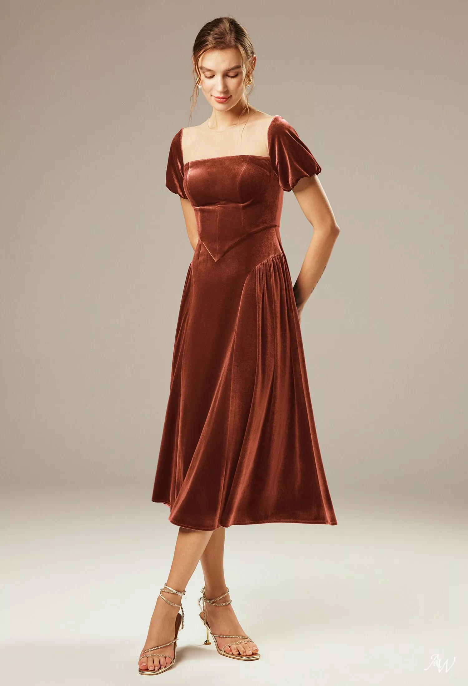 AW Turnsol Burnt Orange Bridesmaid Dresses | AW.Bridal