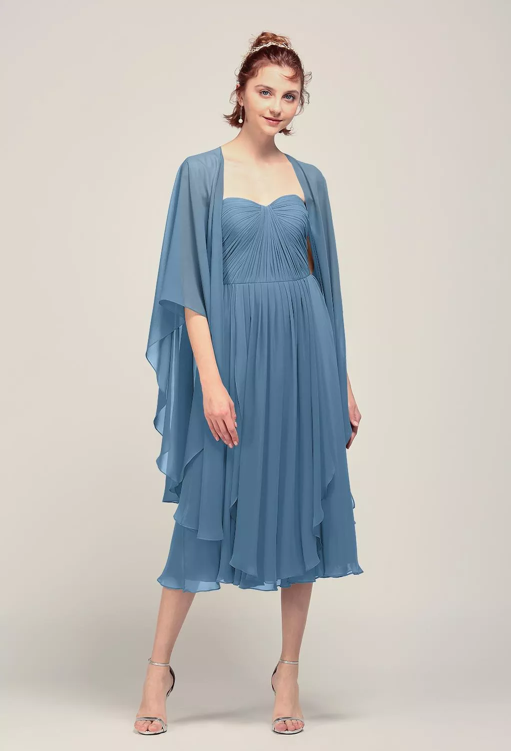 Dusty Blue Wraps Shawls Shrugs Cover up | AW.Bridal