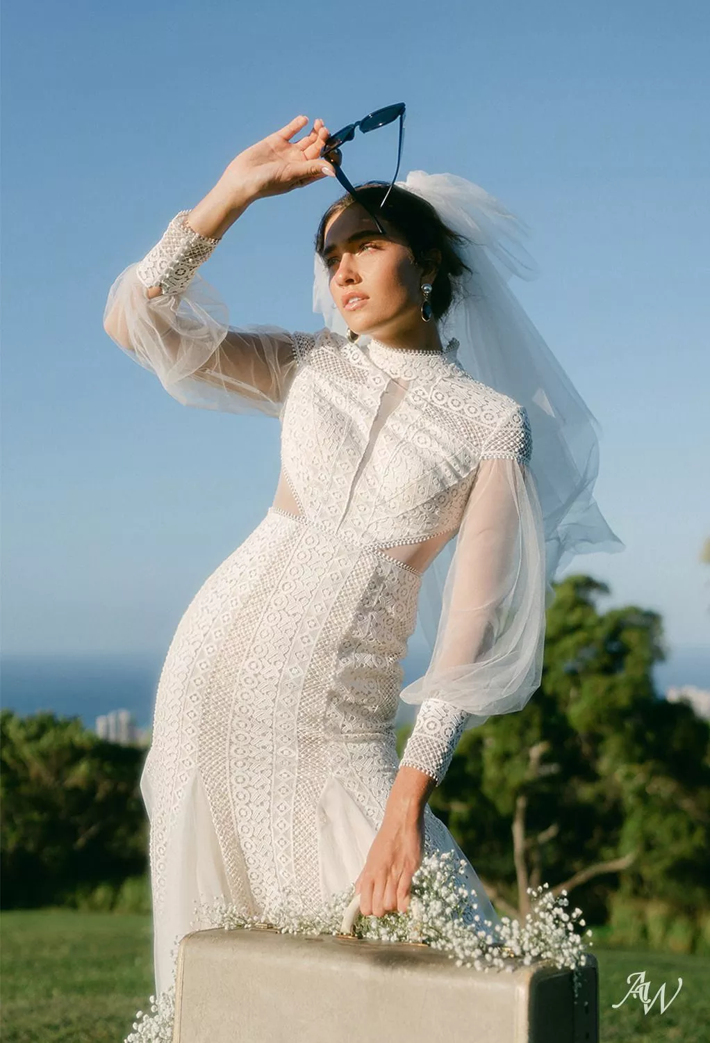 turtleneck wedding dress AW Kellogg Wedding Dress