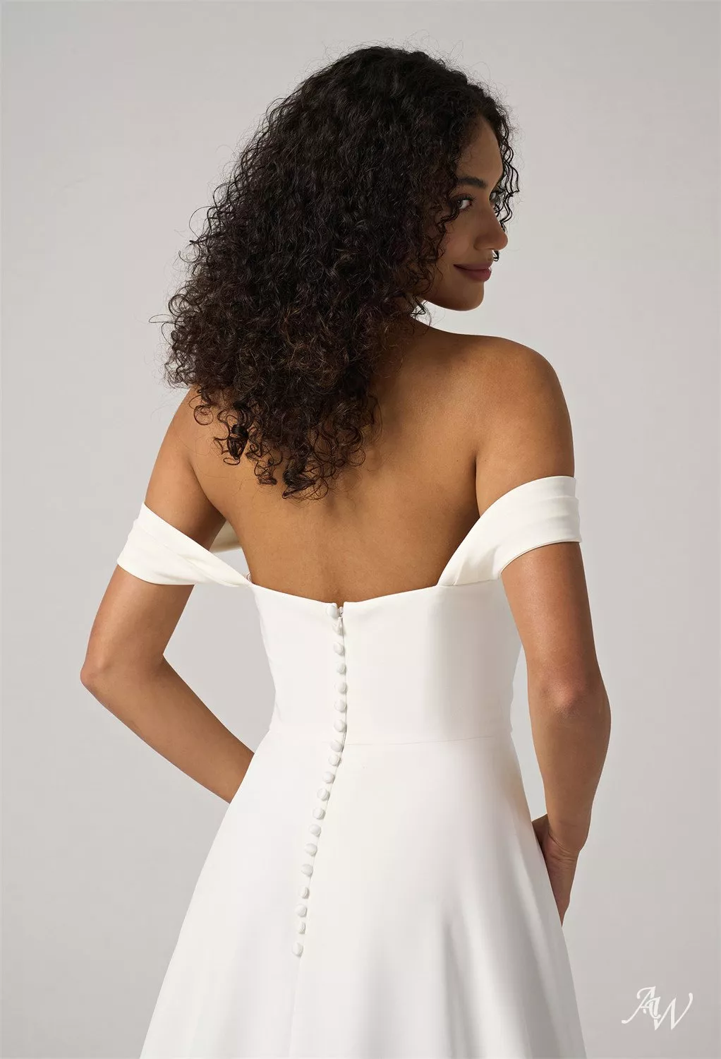 AW Thomasina Wedding Dress, Satin Floor Length Straight Neckline