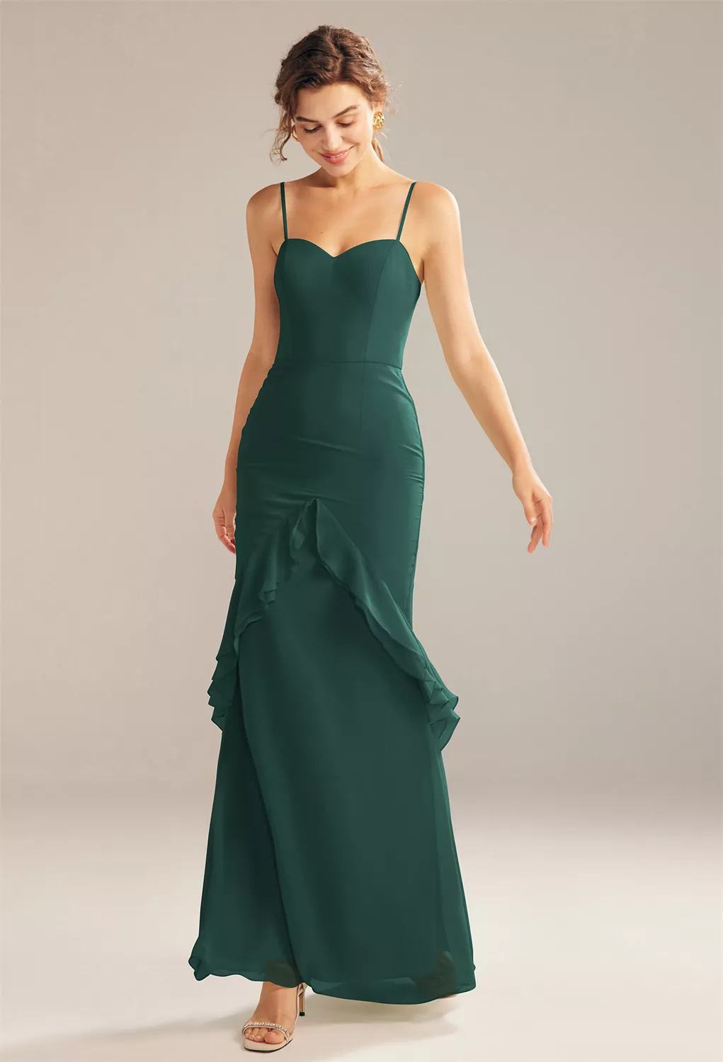 dark green floral bridesmaid dresses Thyme Dreamy Floral Bridesmaid Dress Chiffon Size 2X
