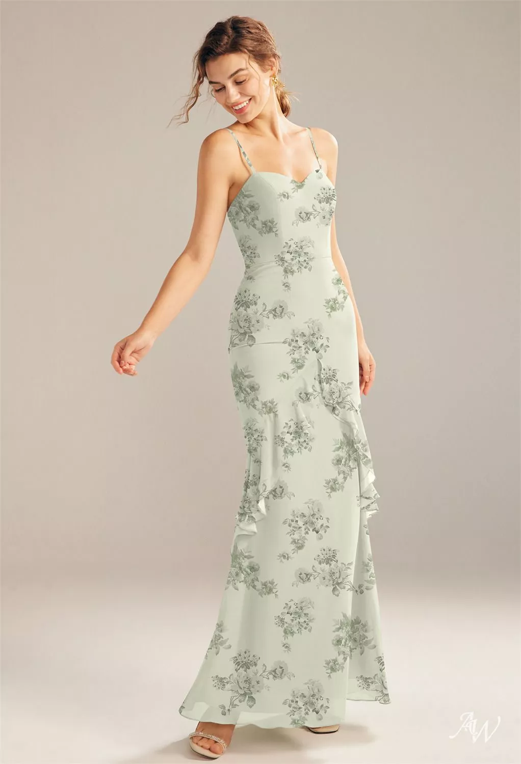 slim fit dress slacks Green Off-Shoulder Satin Dress – Vintage Ruched Sleeves – Fairycore main image 1