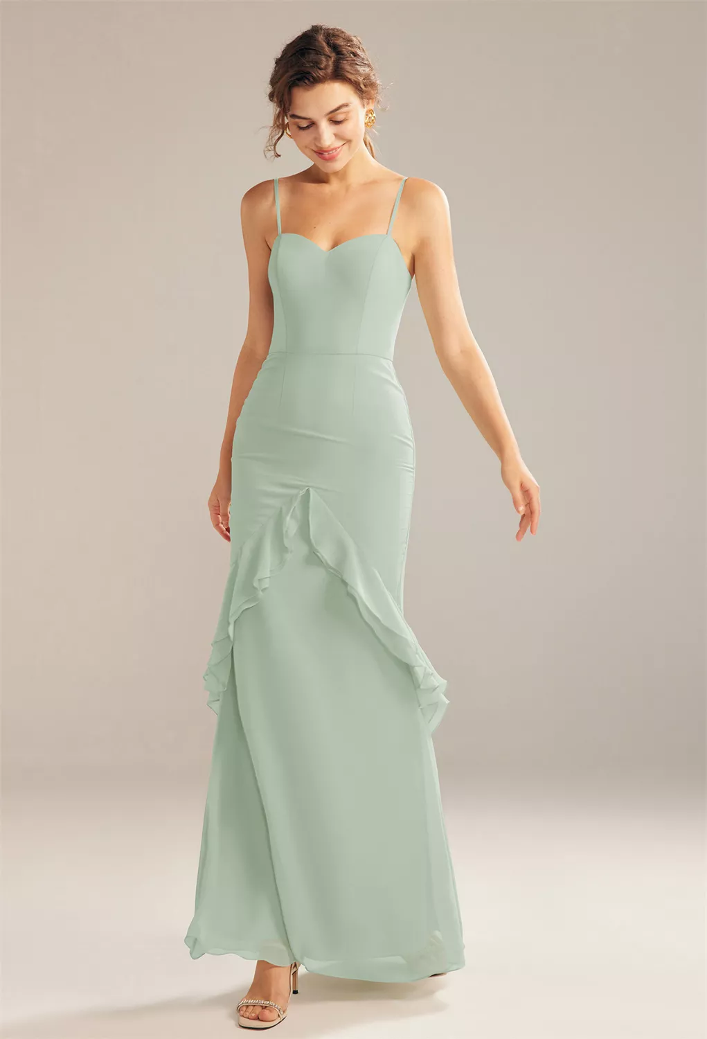 green emerald velvet dress Sage Tulle Ruffless Ball Gown Appliques Dress