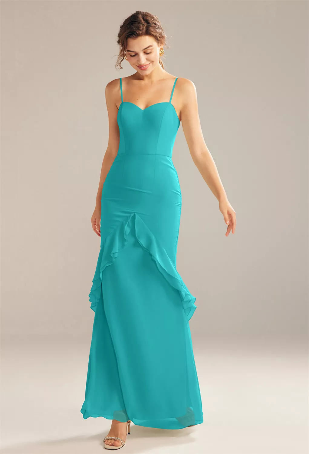 Turquoise Floral Bridesmaid Dresses