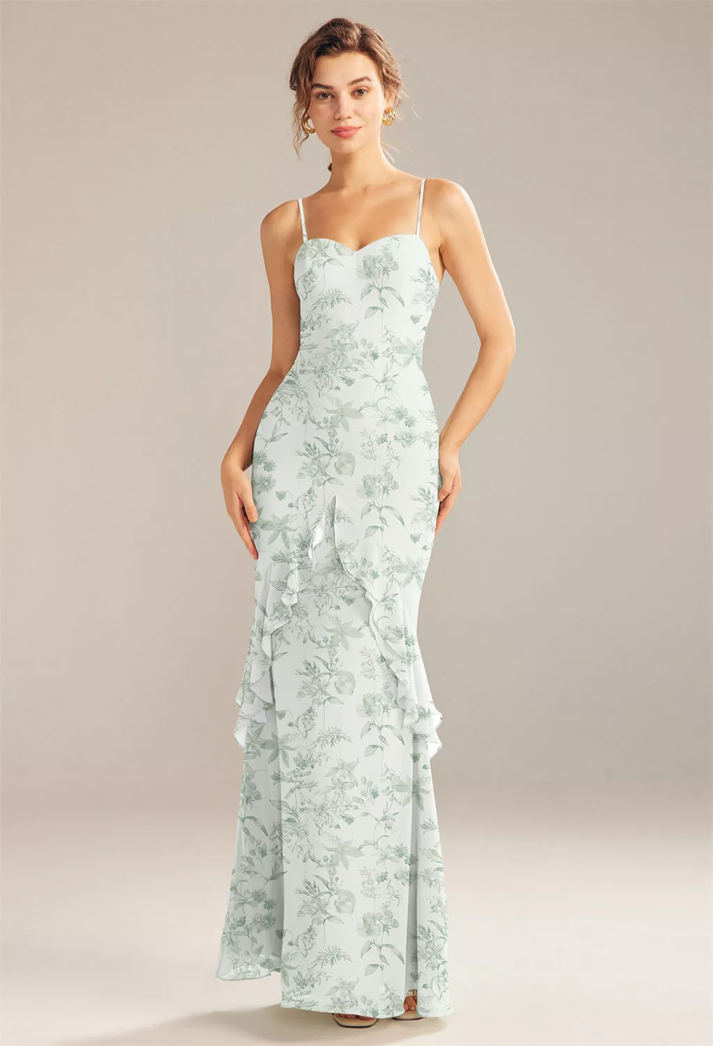 fitted lace wedding dress A-Line Strapless Floral Lace Wedding Dresses Champagne / 6 main image 1