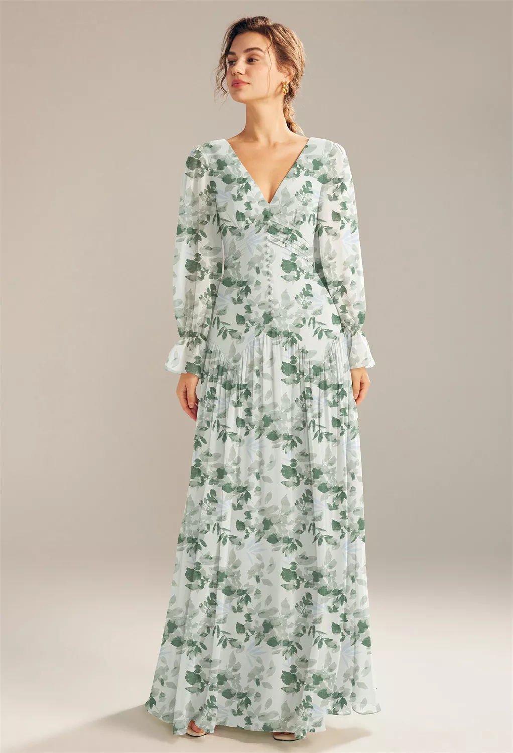 green emerald velvet dress Zapaka Women Green Flower Wedding Party Guest Dress with Slit A Line  Spaghetti Straps Print Maxi Dress – ZAPAKA NZ main image 0