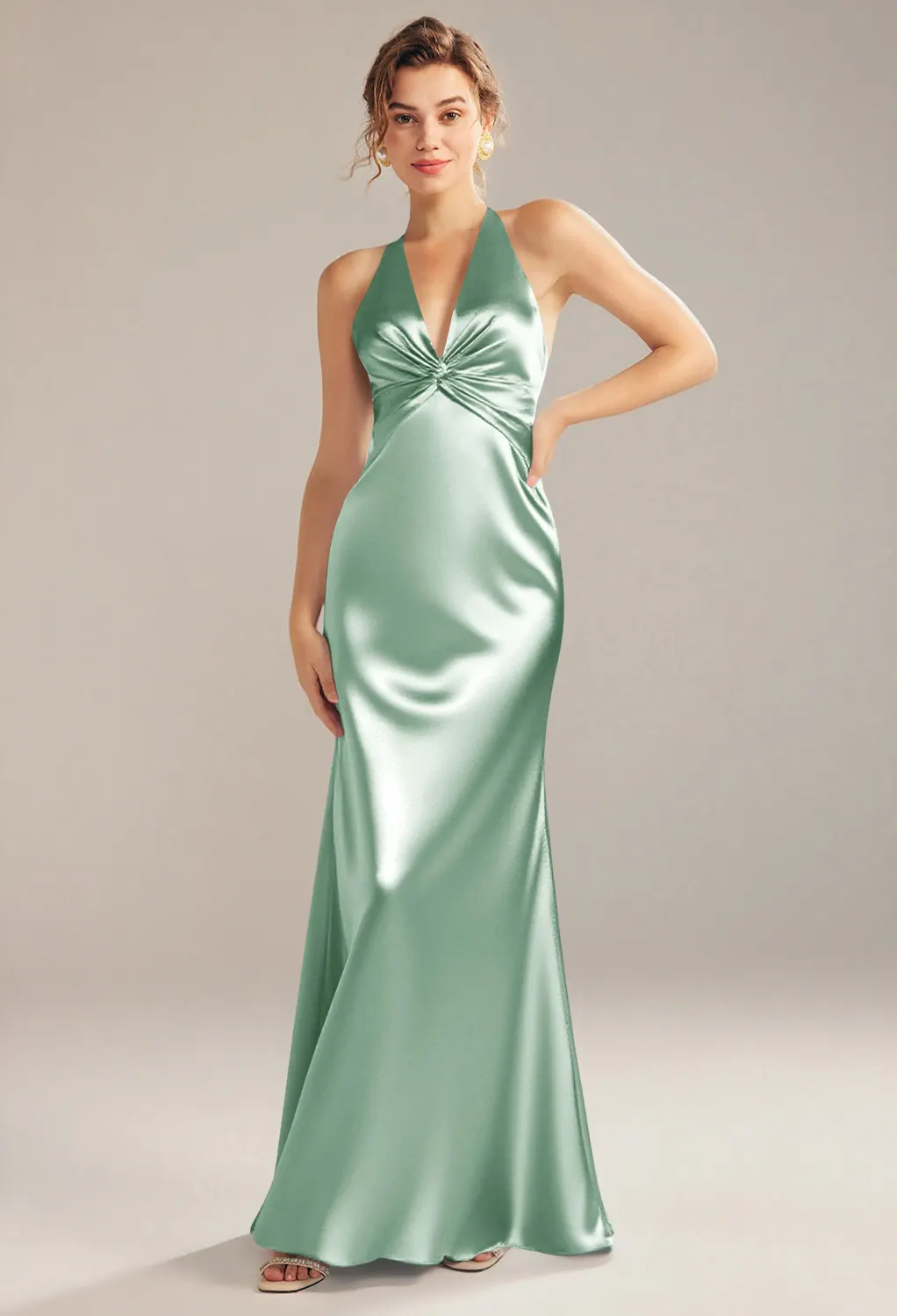 green emerald velvet dress Unique Off-The-Shoulder Strapless Emerald Green Elastic Satin Long Bridesmaid Dress