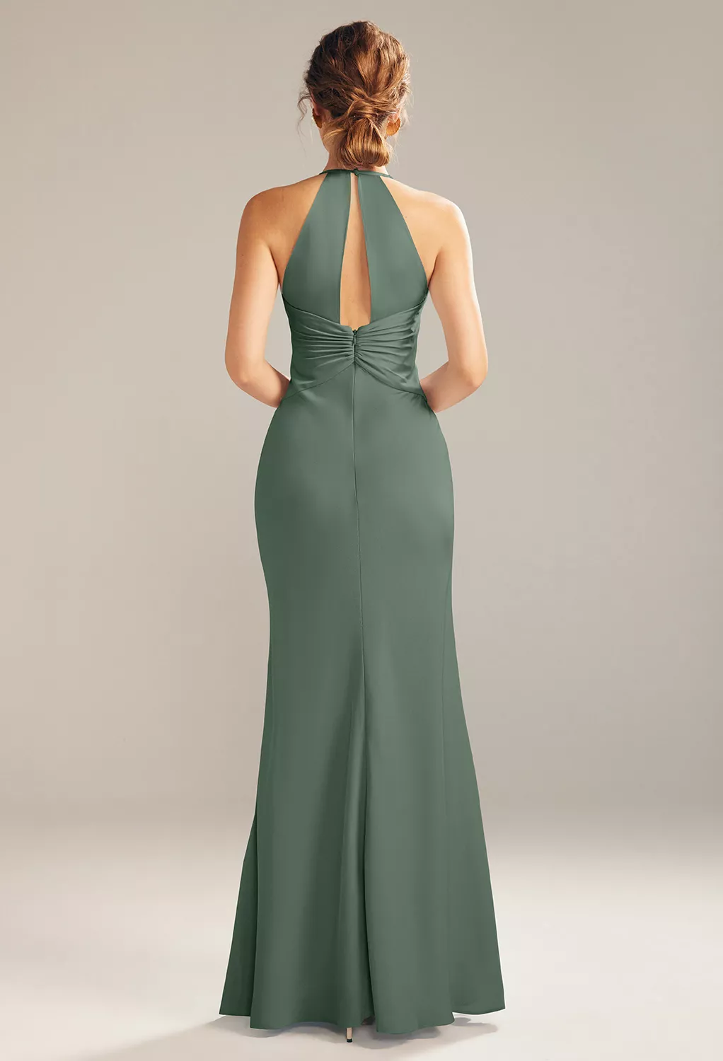 dark olive green bridesmaid dress Olive Green Mismatched Fashion Silk Satin Sheath With Slit Long Bridesmaid  Dresses, CB0307 main image 0
