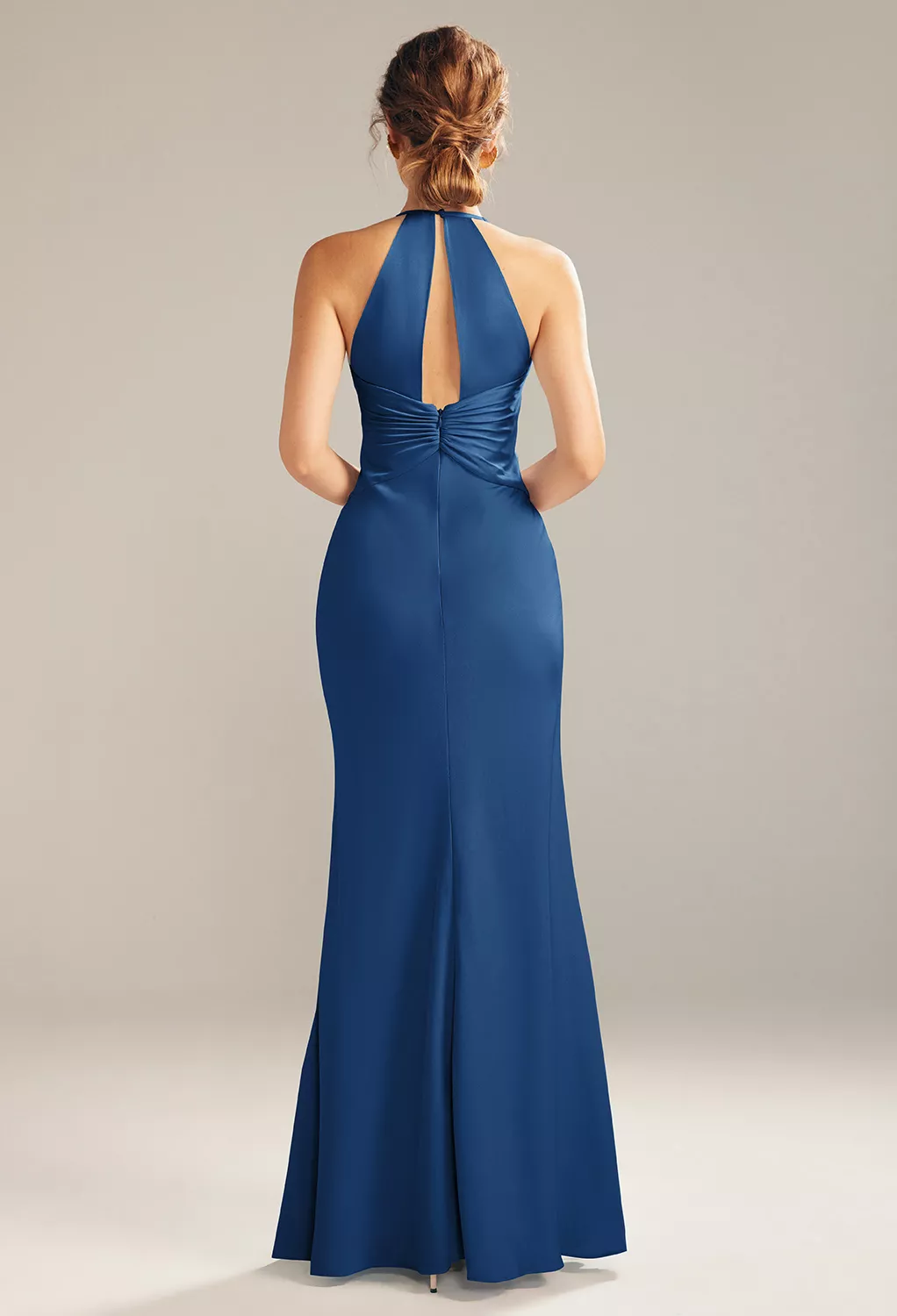 light navy blue bridesmaid dresses Light Blue Spaghetti Straps Cowl Neck Short Bridesmaid Dresses, MBD218
